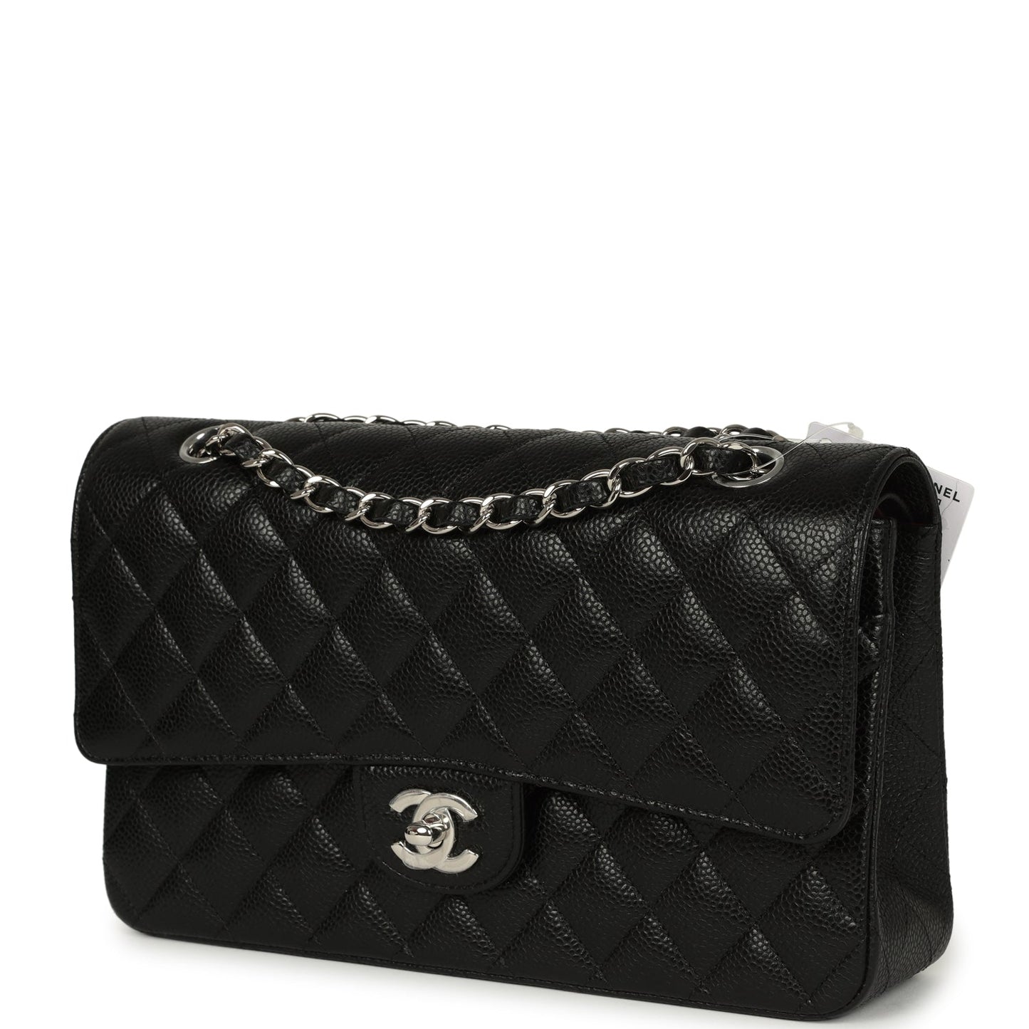 Chanel Medium Classic Double Flap Black Caviar Silver Hardware