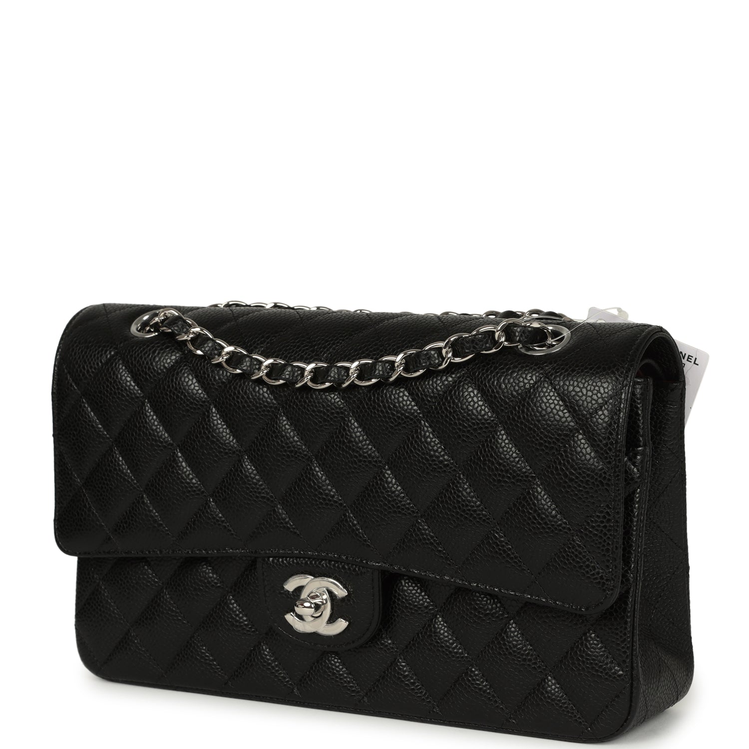 Chanel Medium Classic Double Flap Black Caviar Silver Hardware