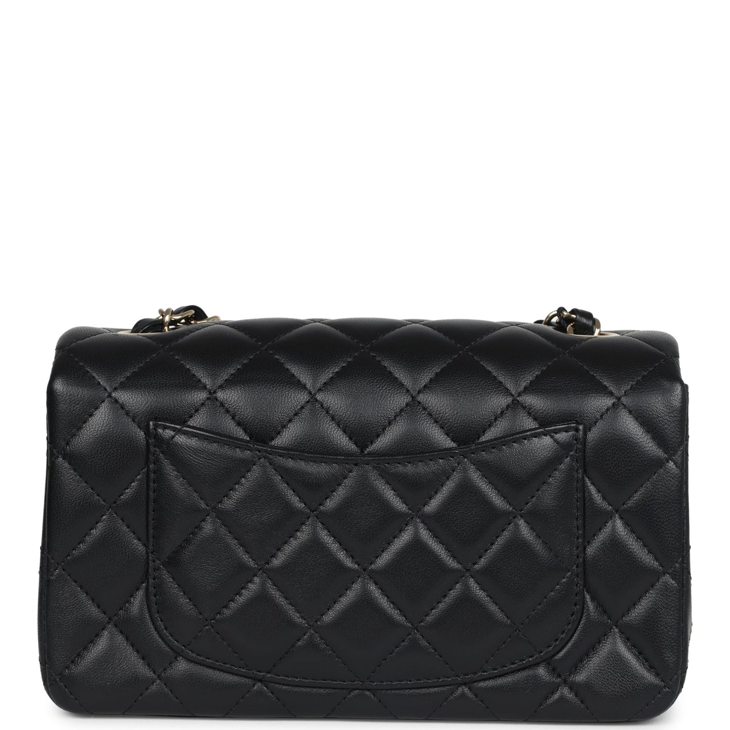 Chanel Mini Classic Rectangular Flap Bag Black Lambskin Light Gold Hardware