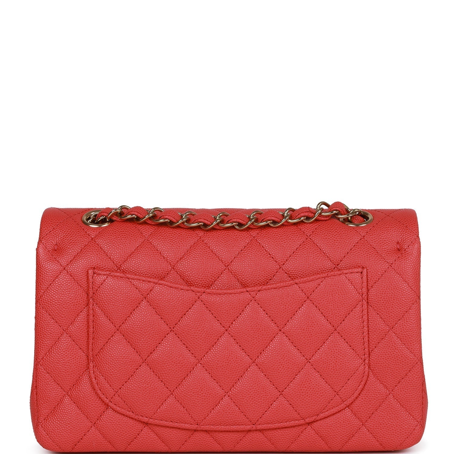 Chanel Small Classic Double Flap Red Caviar Light Gold Hardware