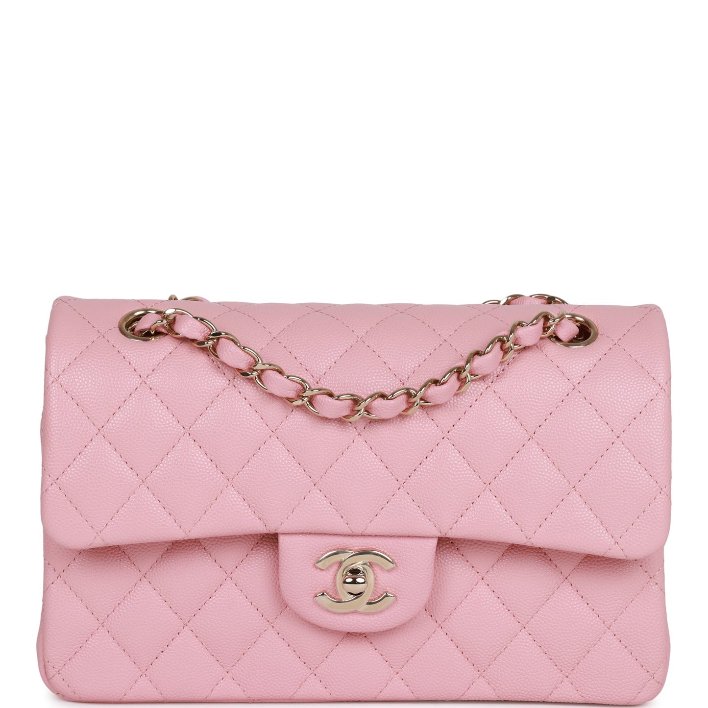 Chanel bag Small Classic Double Flap Bag Pink Caviar Light Gold Hardware