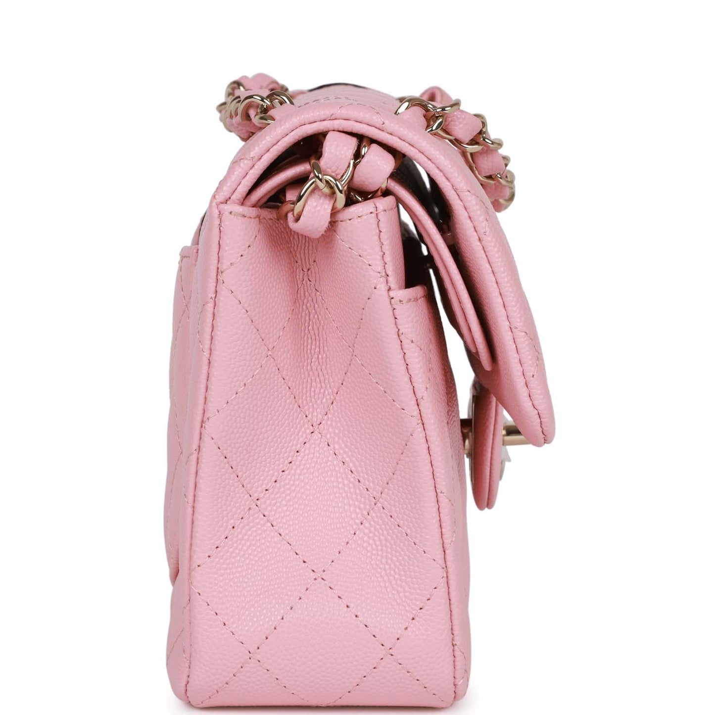 Chanel Small Classic Double Flap Bag Pink Caviar Light Gold Hardware
