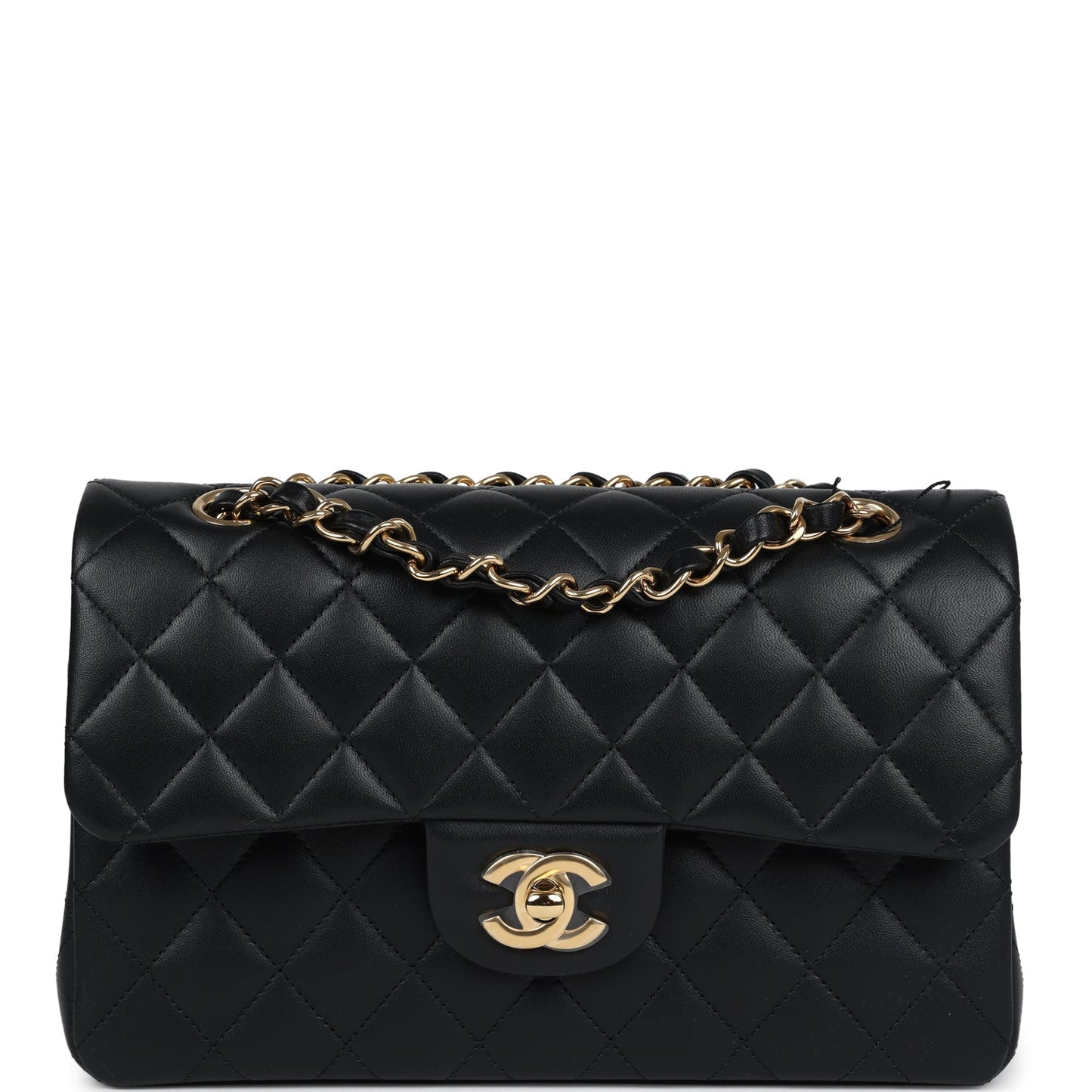 Chanel Small Classic Double Flap Black Lambskin Gold Hardware Bag