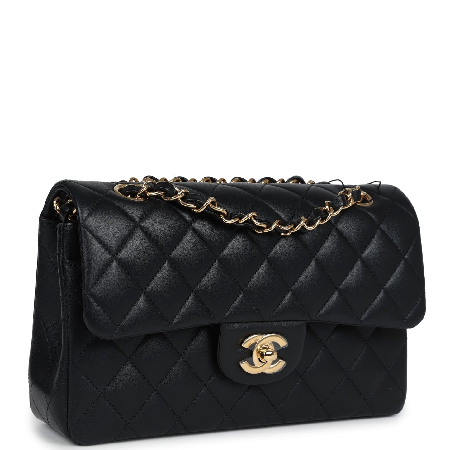 Chanel Small Classic Double Flap Black Lambskin Gold Hardware Handbag