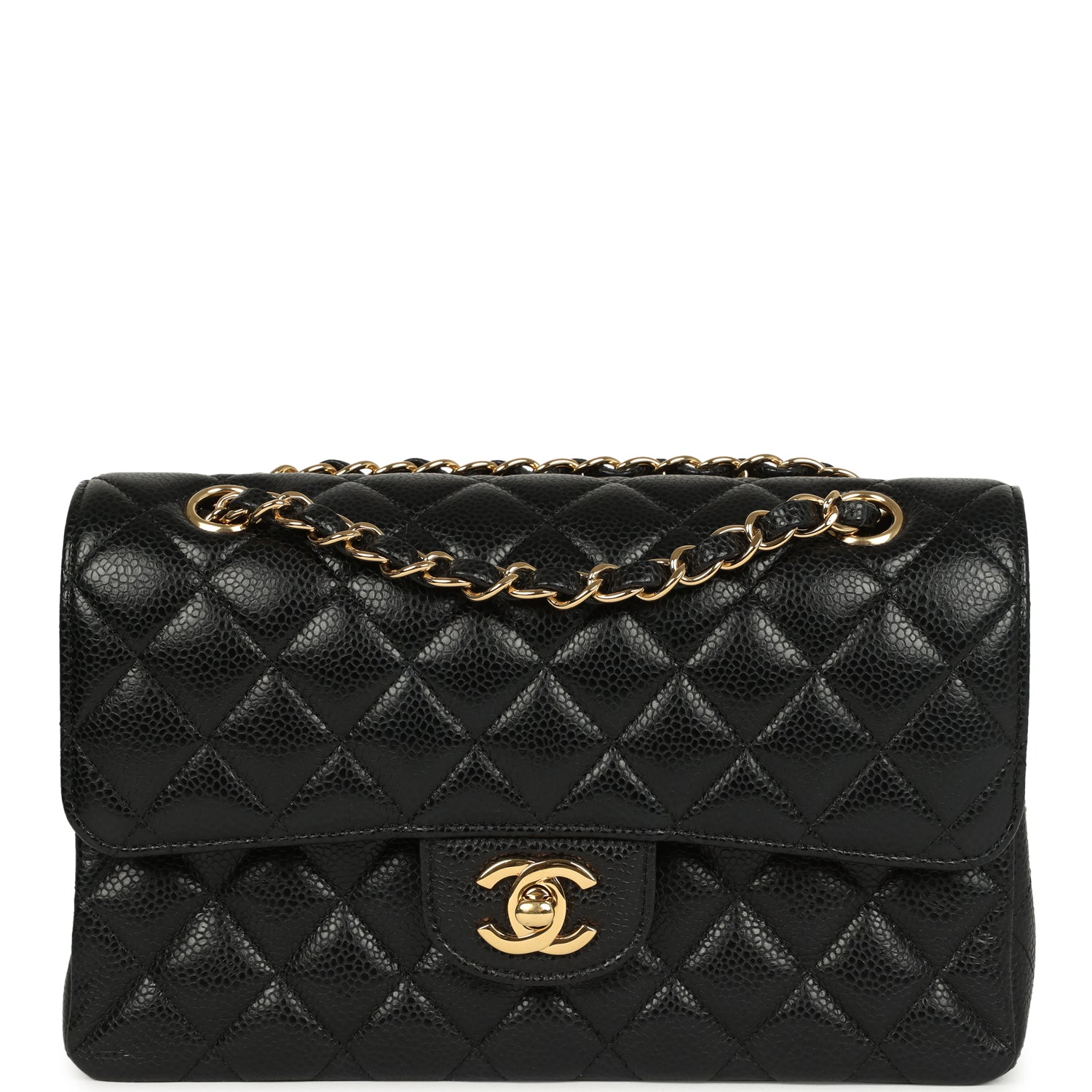Chanel Small Classic Double Flap Bag Black Caviar Gold Hardware