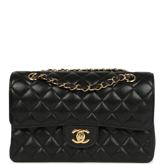Chanel Small Classic Double Flap Bag Black Caviar Gold Hardware