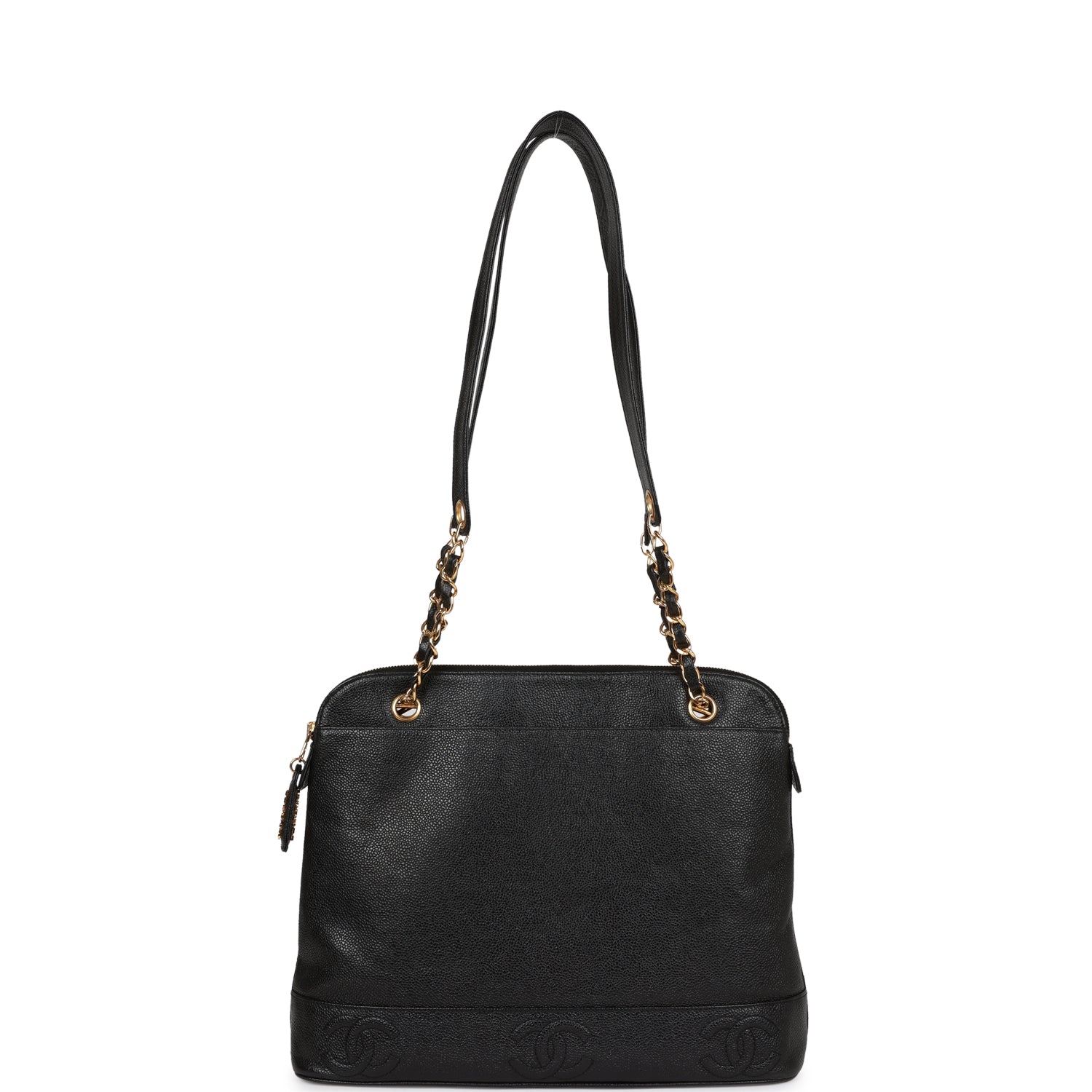   Chanel Triple CC Tote Bag Black Caviar Gold Hardware