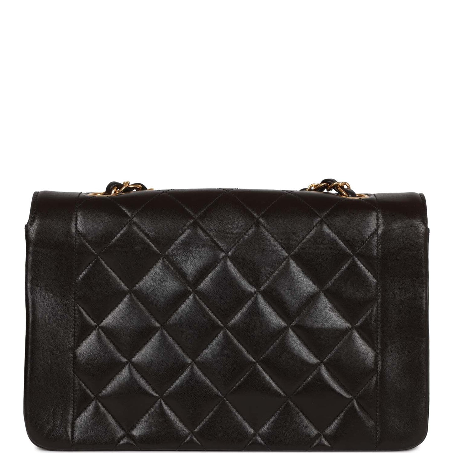   Chanel Medium Diana Flap Bag Black Quilted Lambskin Gold Hardware
