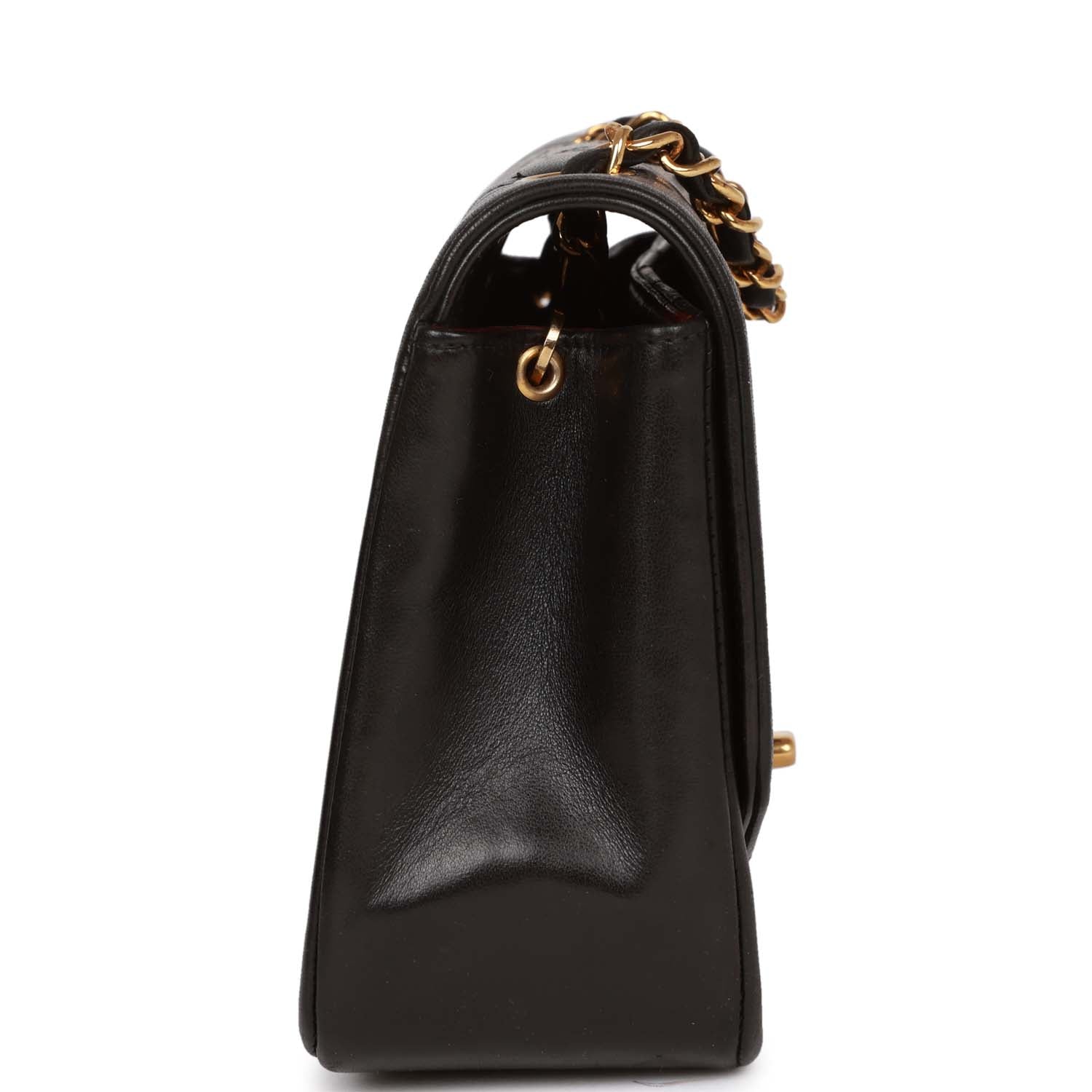   Chanel Small Diana Flap Bag Black Lambskin Gold Hardware