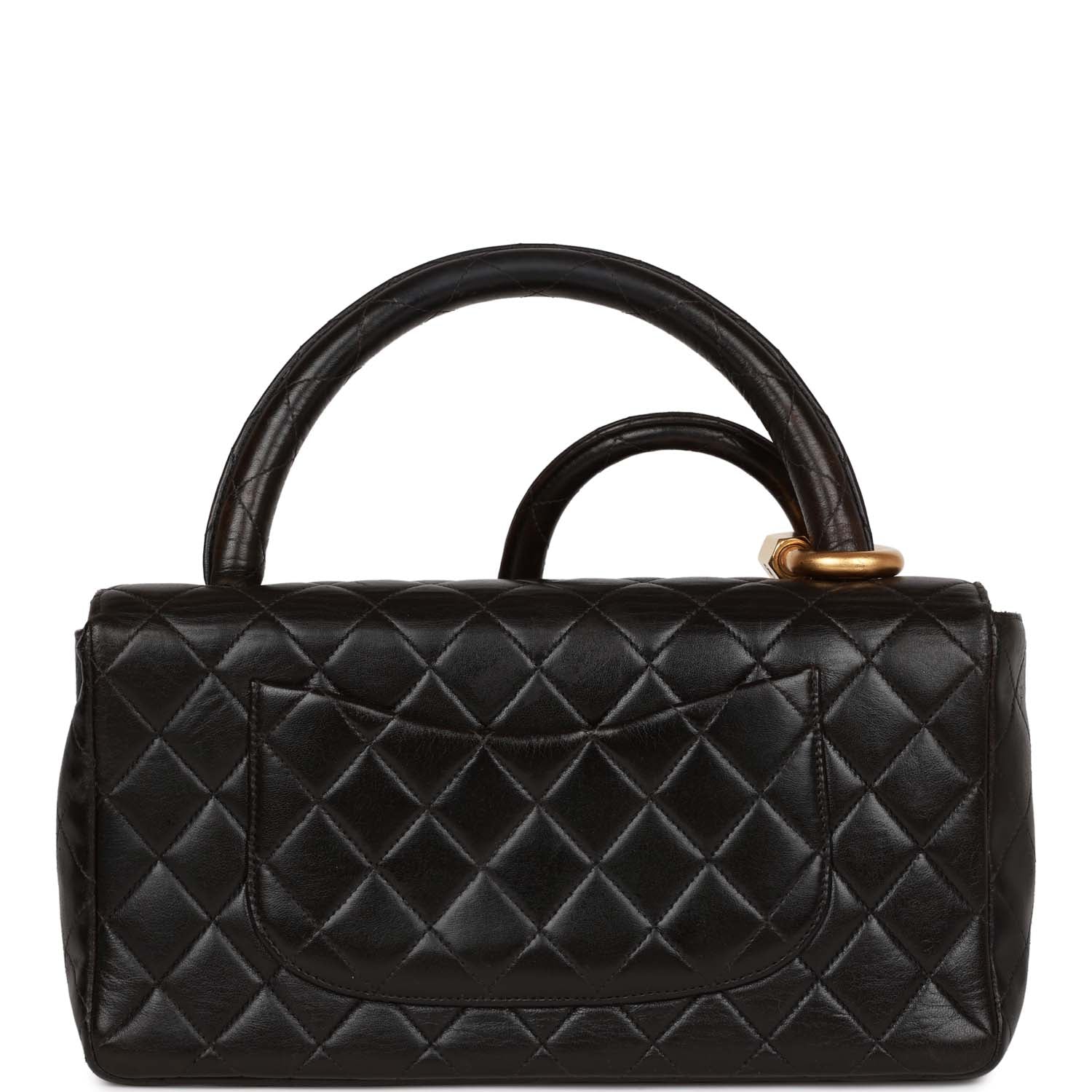   Chanel Kelly Parent and Child Flap Bag Set Black Lambskin Gold Hardware