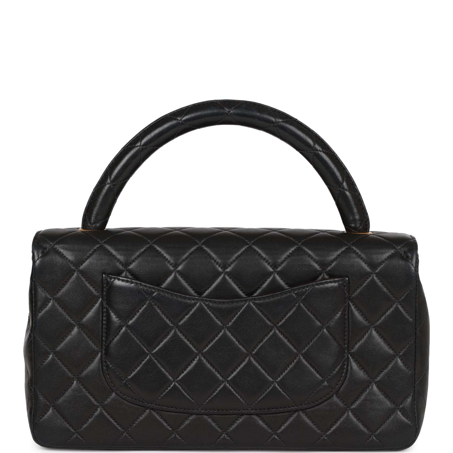   Chanel Kelly Parent Flap Bag Black Lambskin Gold Hardware