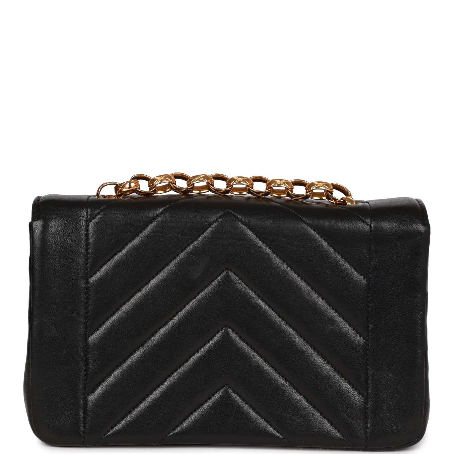   Chanel Faux Pearl Coco Bijou Mini Flap Bag Black Lambskin Gold Hardware