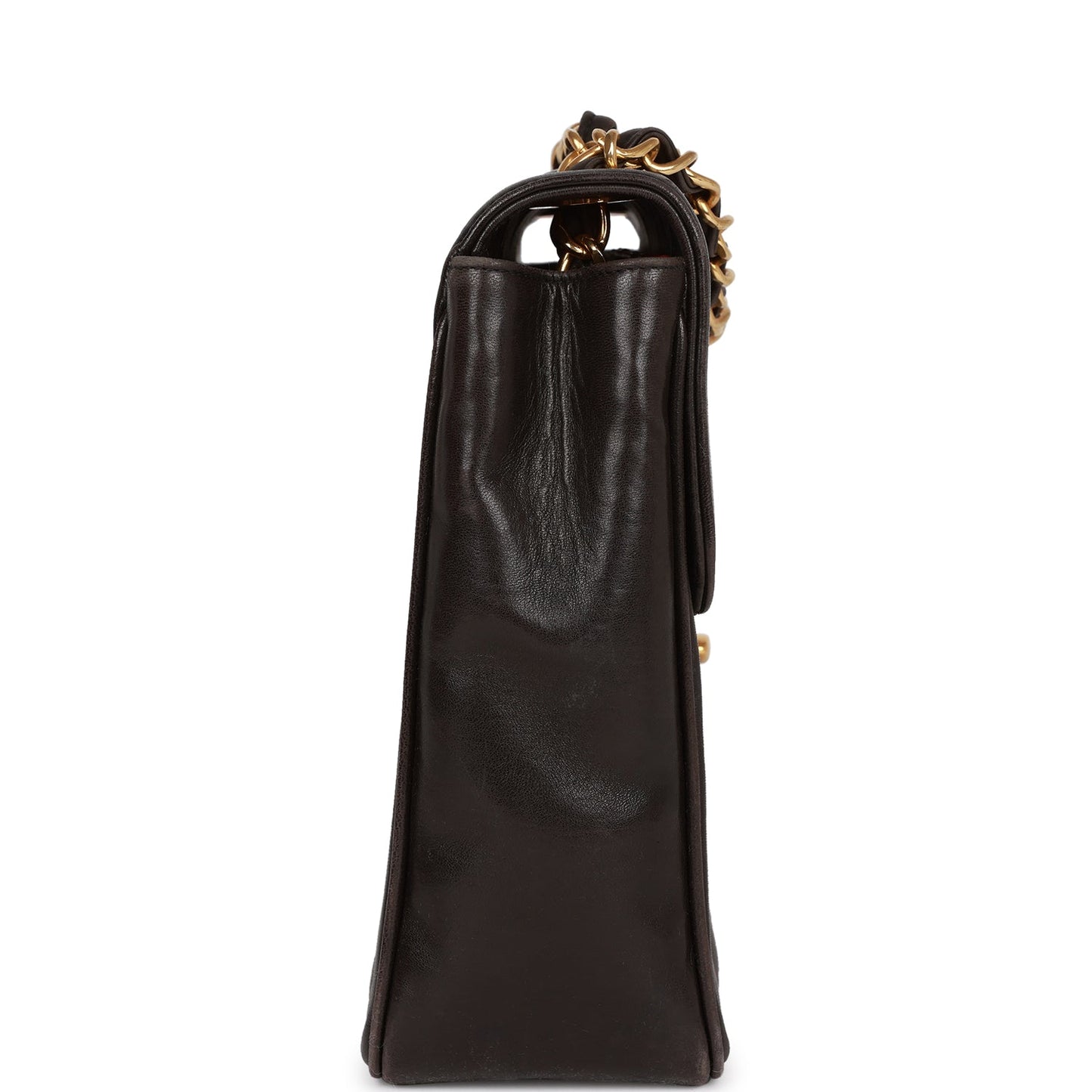   Chanel Mademoiselle Jumbo Single Flap Black Lambskin Gold Hardware