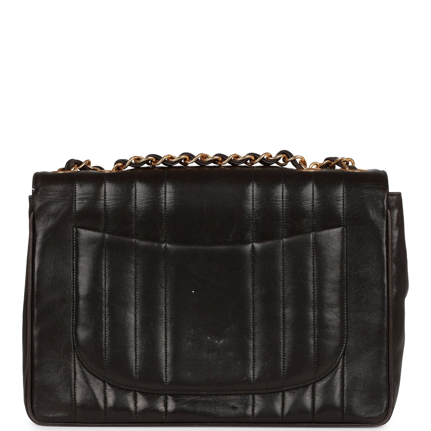   Chanel Mademoiselle Jumbo Single Flap Black Lambskin Gold Hardware
