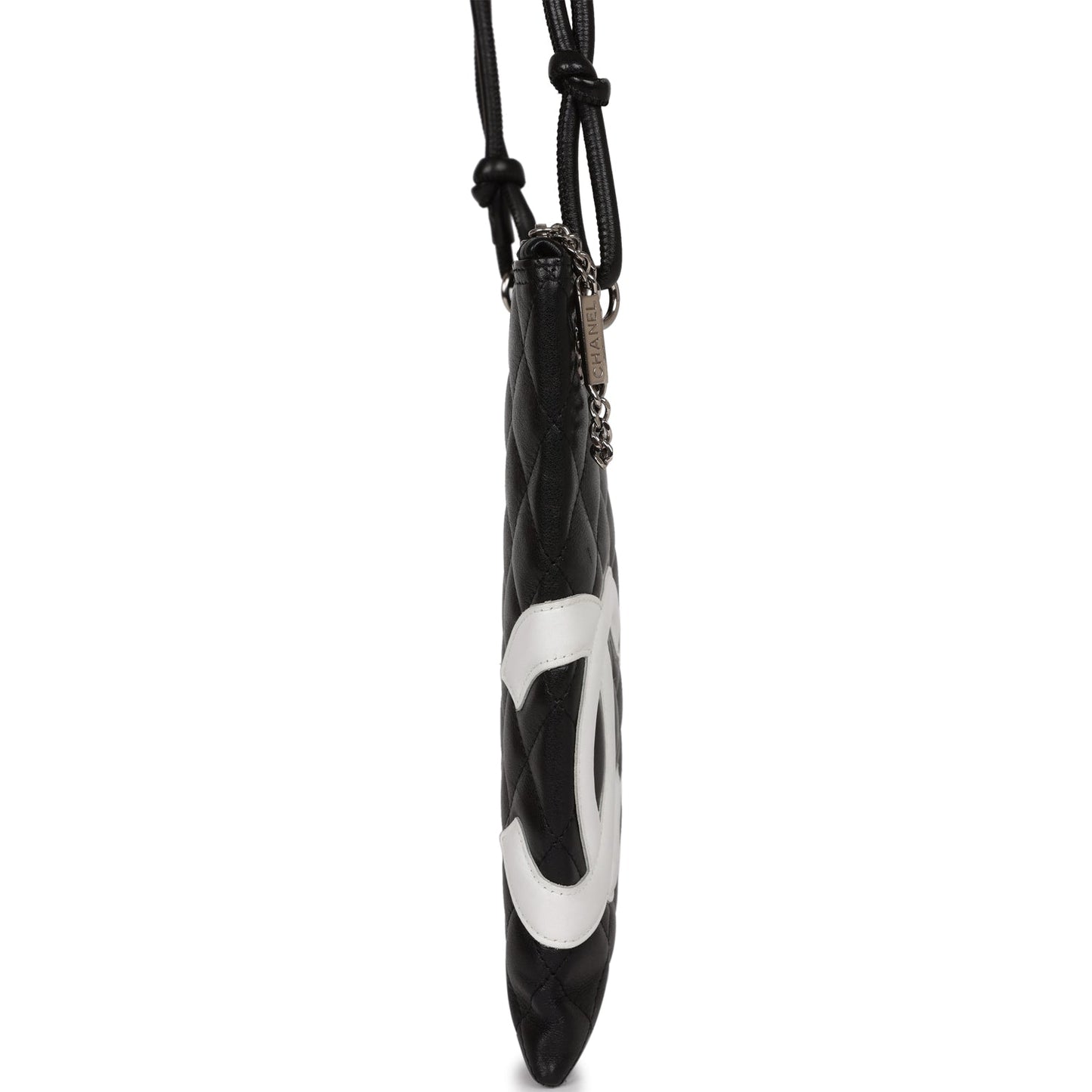 Chanel Cambon Flat Messenger Black and White Lambskin Silver Hardware