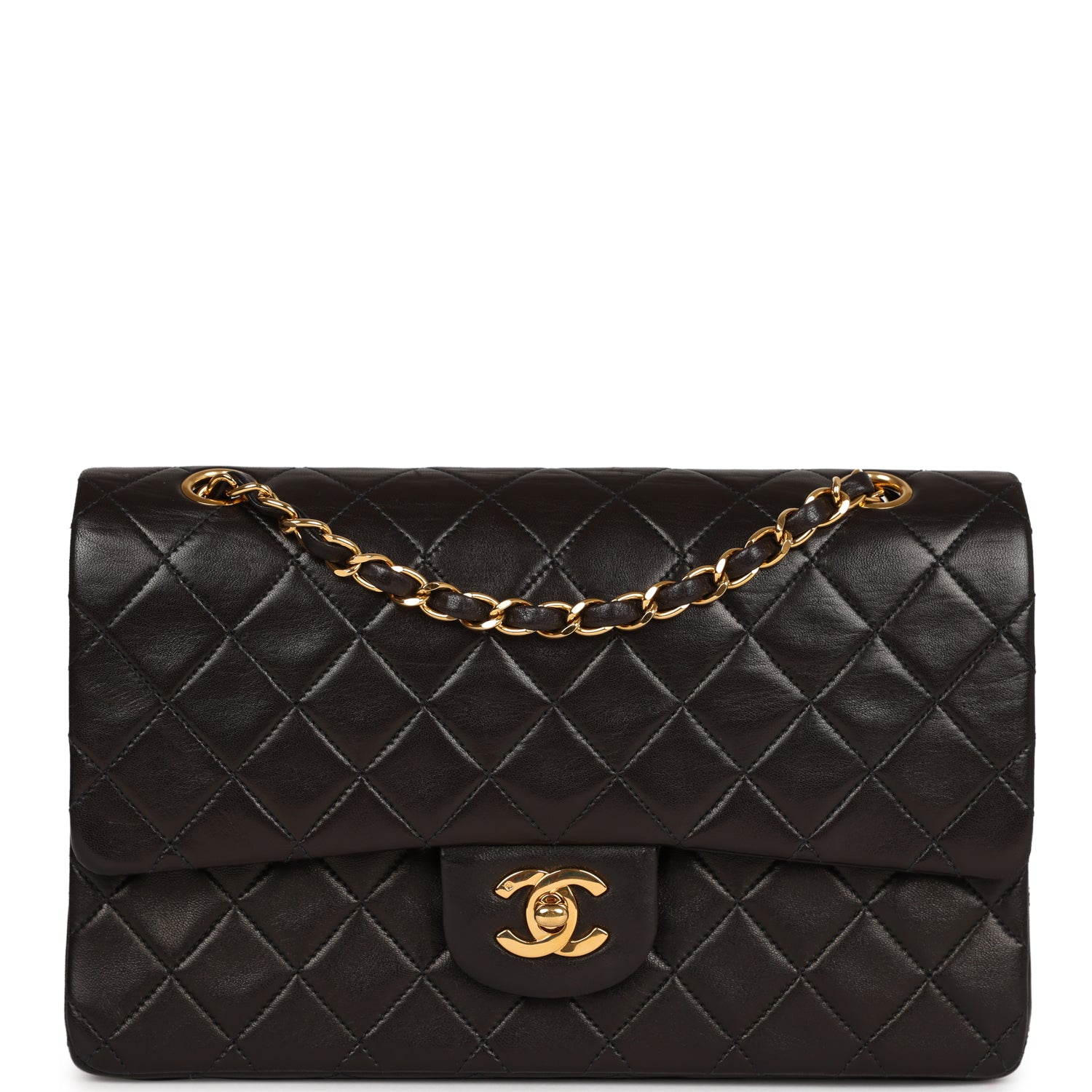 Chanel Medium Classic Double Flap Black Lambskin Gold Hardware Bag