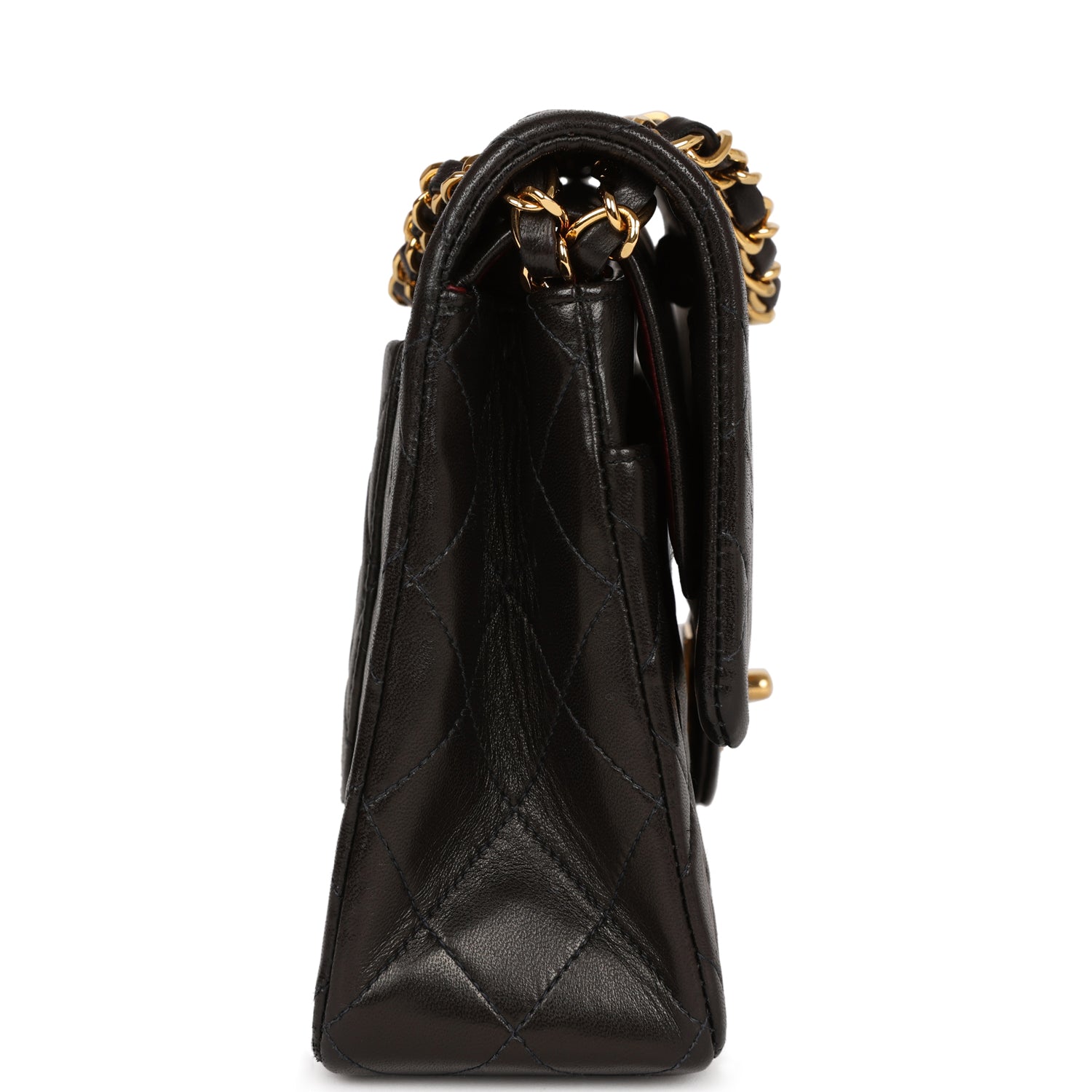Chanel Medium Classic Double Flap Black Lambskin Gold Hardware Handbag