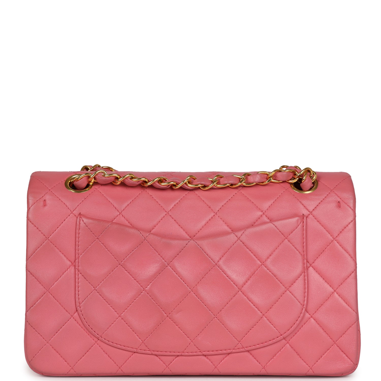   Chanel Small Classic Double Flap Bag Dark Pink Lambskin Gold Hardware