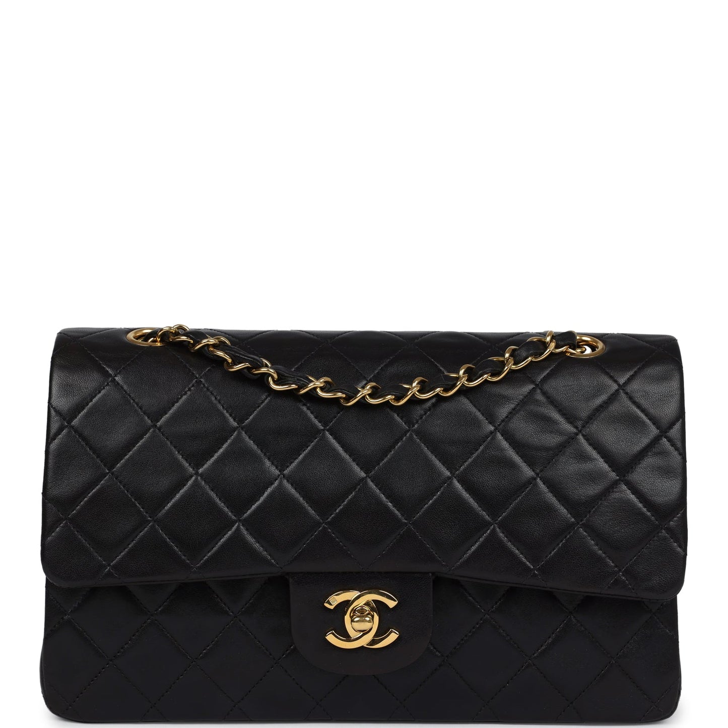 Chanel Medium Classic Double Flap Black Lambskin Gold Hardware