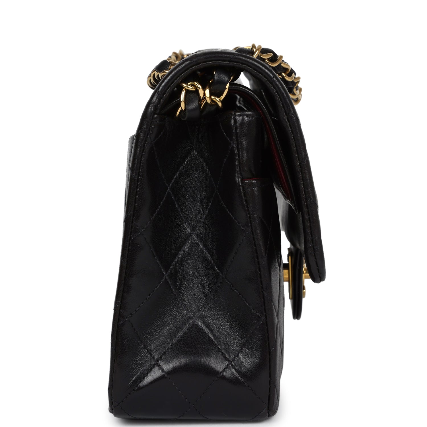 Chanel Medium Classic Double Flap Black Lambskin Gold Hardware Handbag
