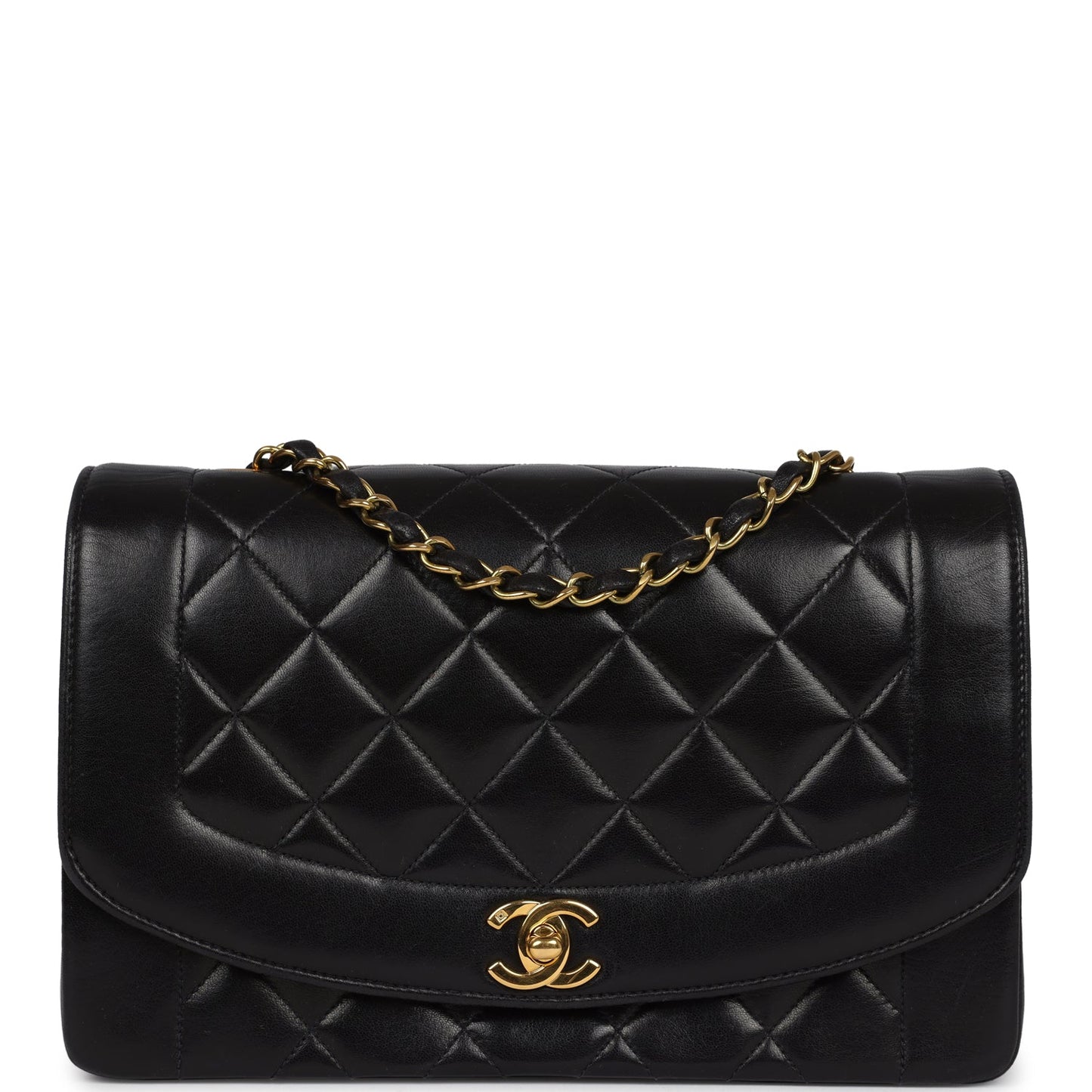 Chanel Small Diana Flap Bag Black Lambskin Gold Hardware