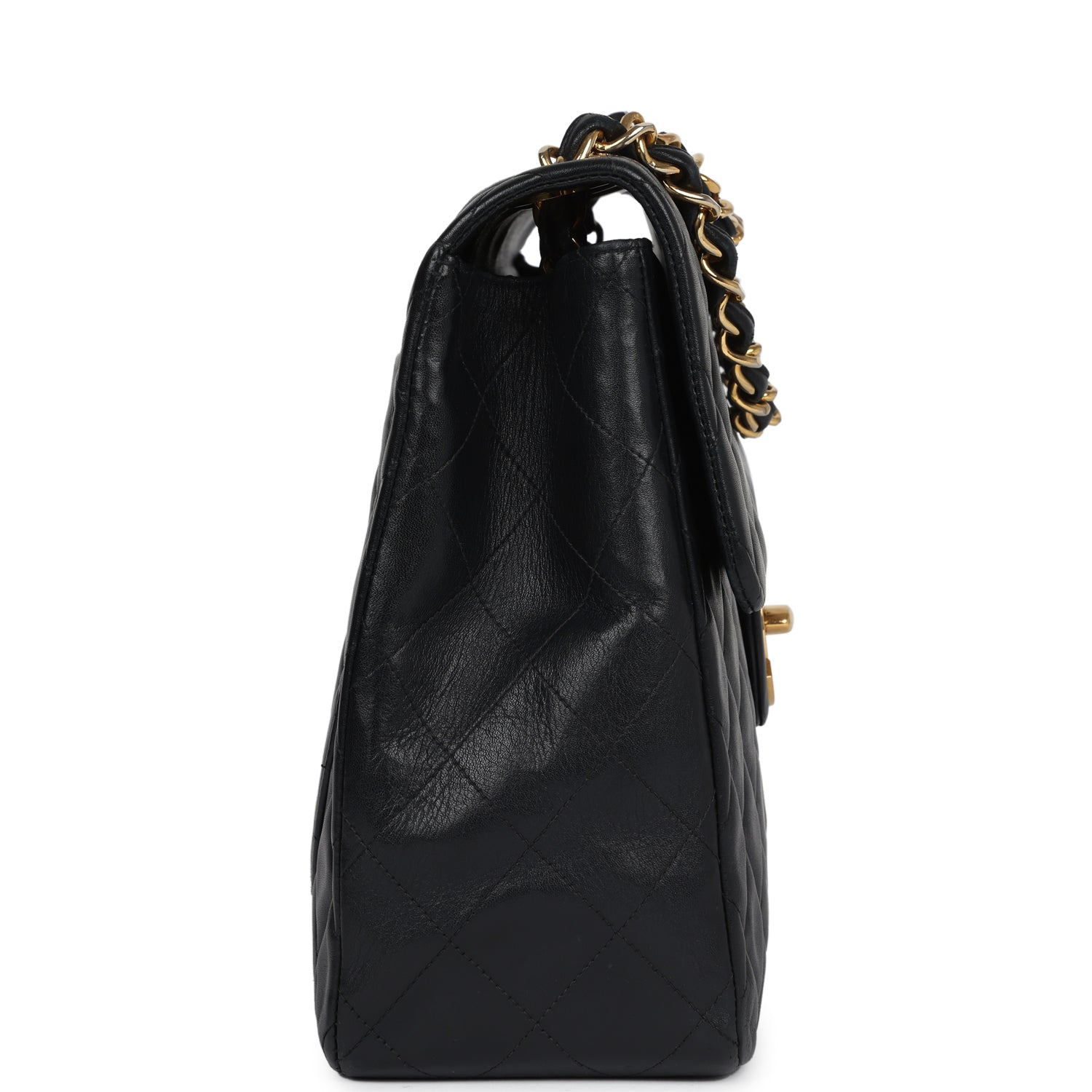Chanel Xl Jumbo Maxi Flap Bag Black Lambskin Gold Hardware