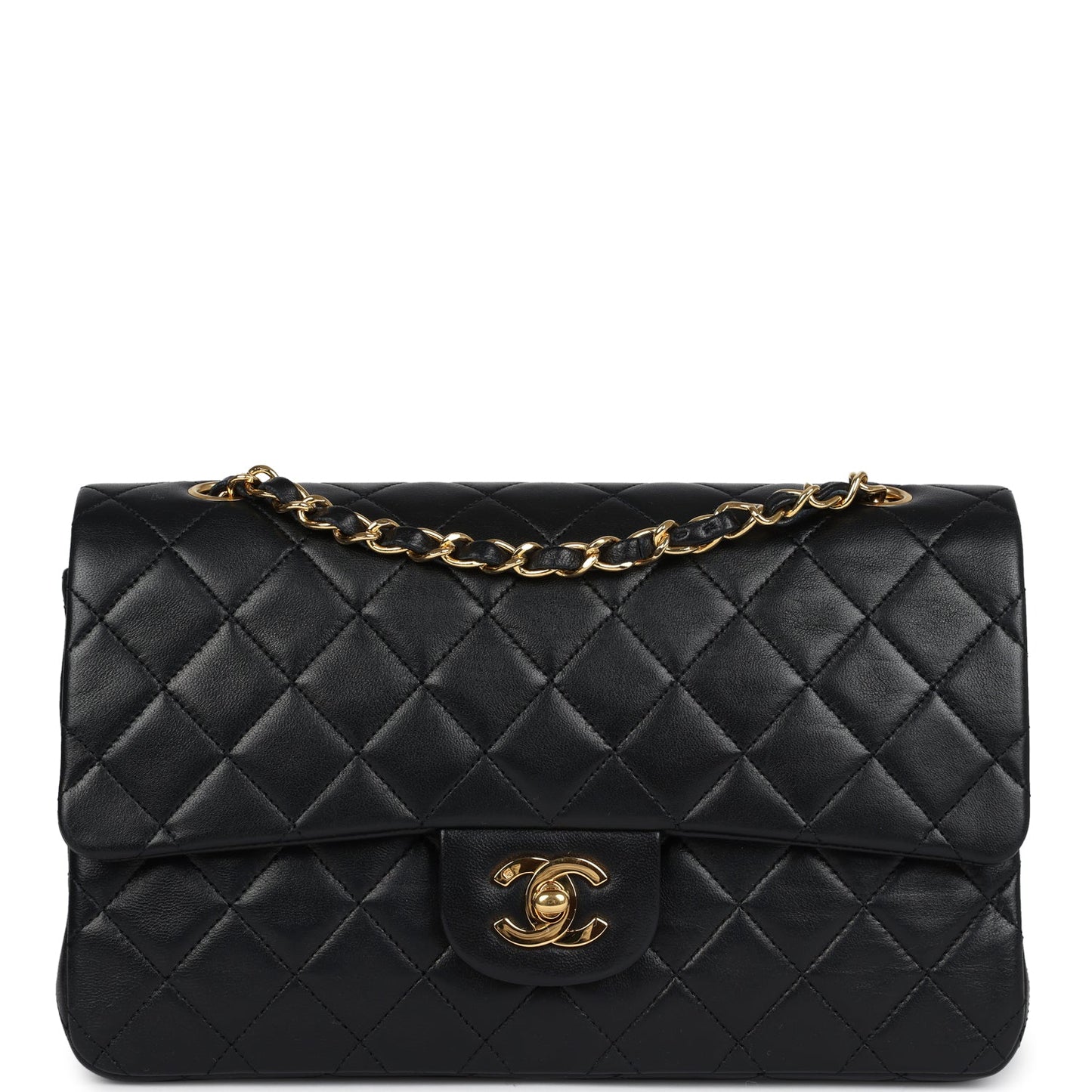 Chanel Medium Classic Double Flap Bag Black Lambskin Gold Hardware 2