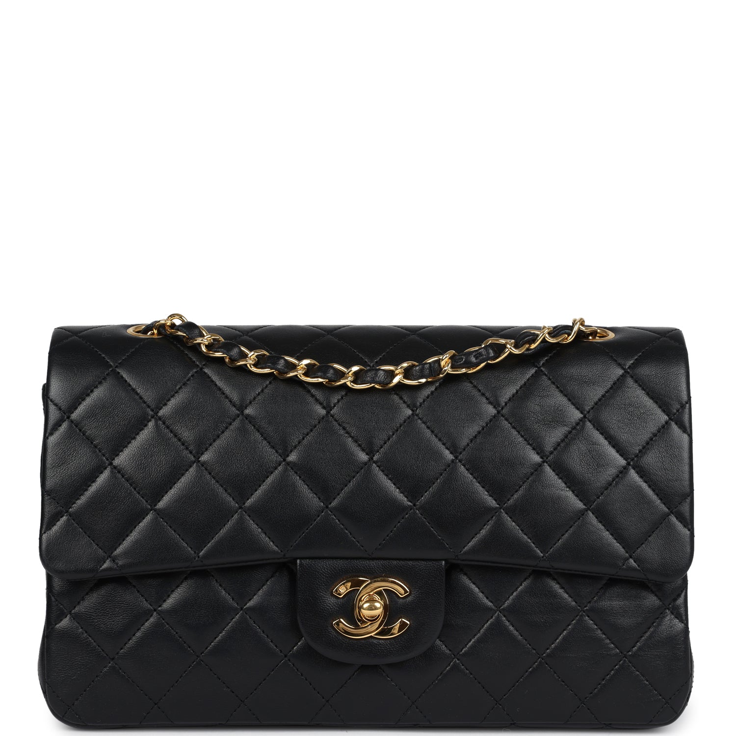 Chanel Medium Classic Double Flap Bag Black Lambskin Gold Hardware 2