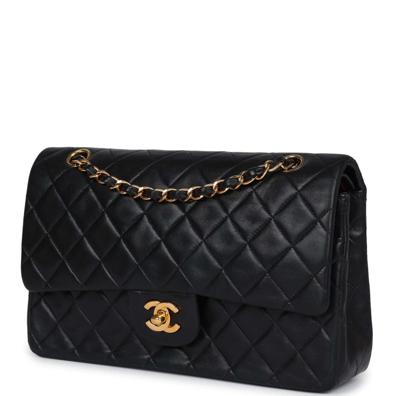 Chanel Medium Classic Double Flap Bag Black Lambskin Gold Hardware 3