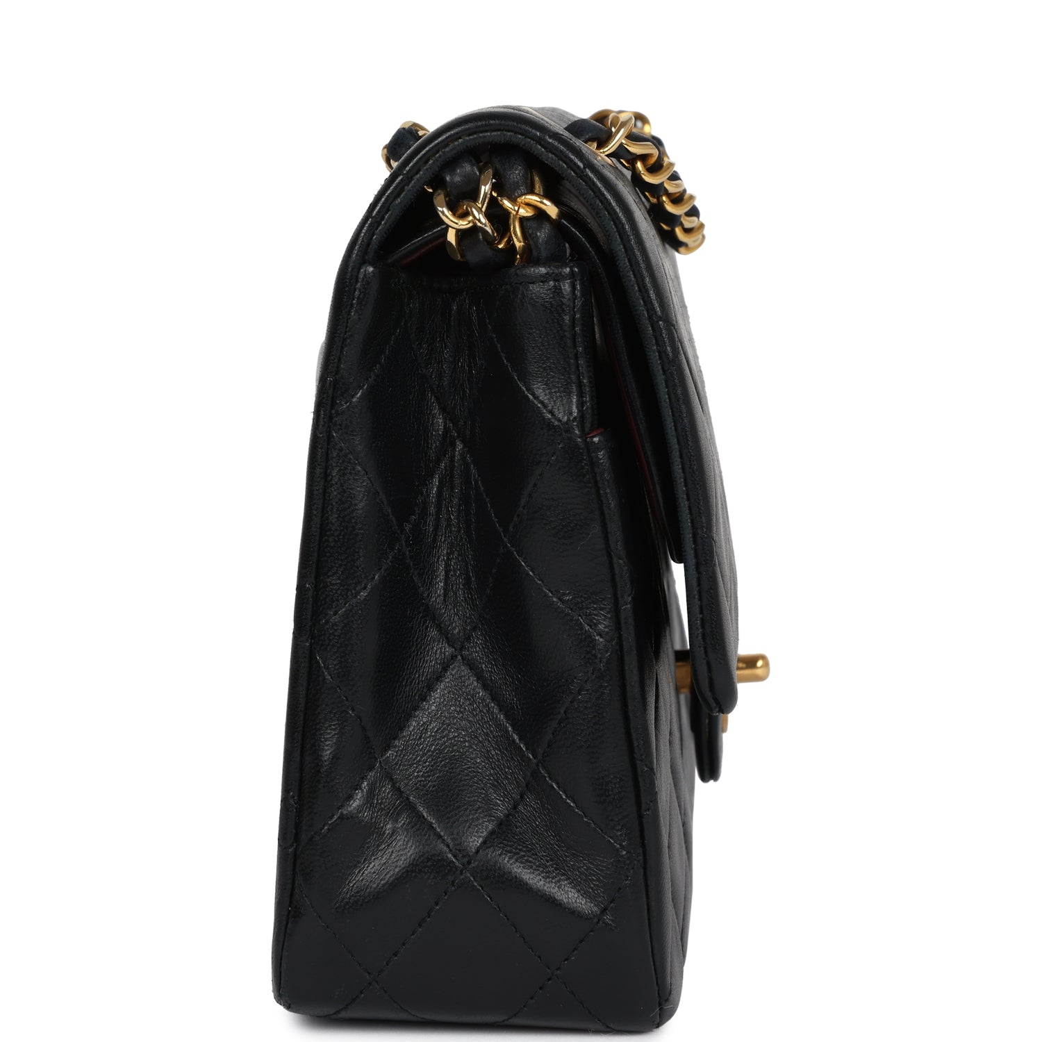 Chanel Medium Classic Double Flap Bag Black Lambskin Gold Hardware 4