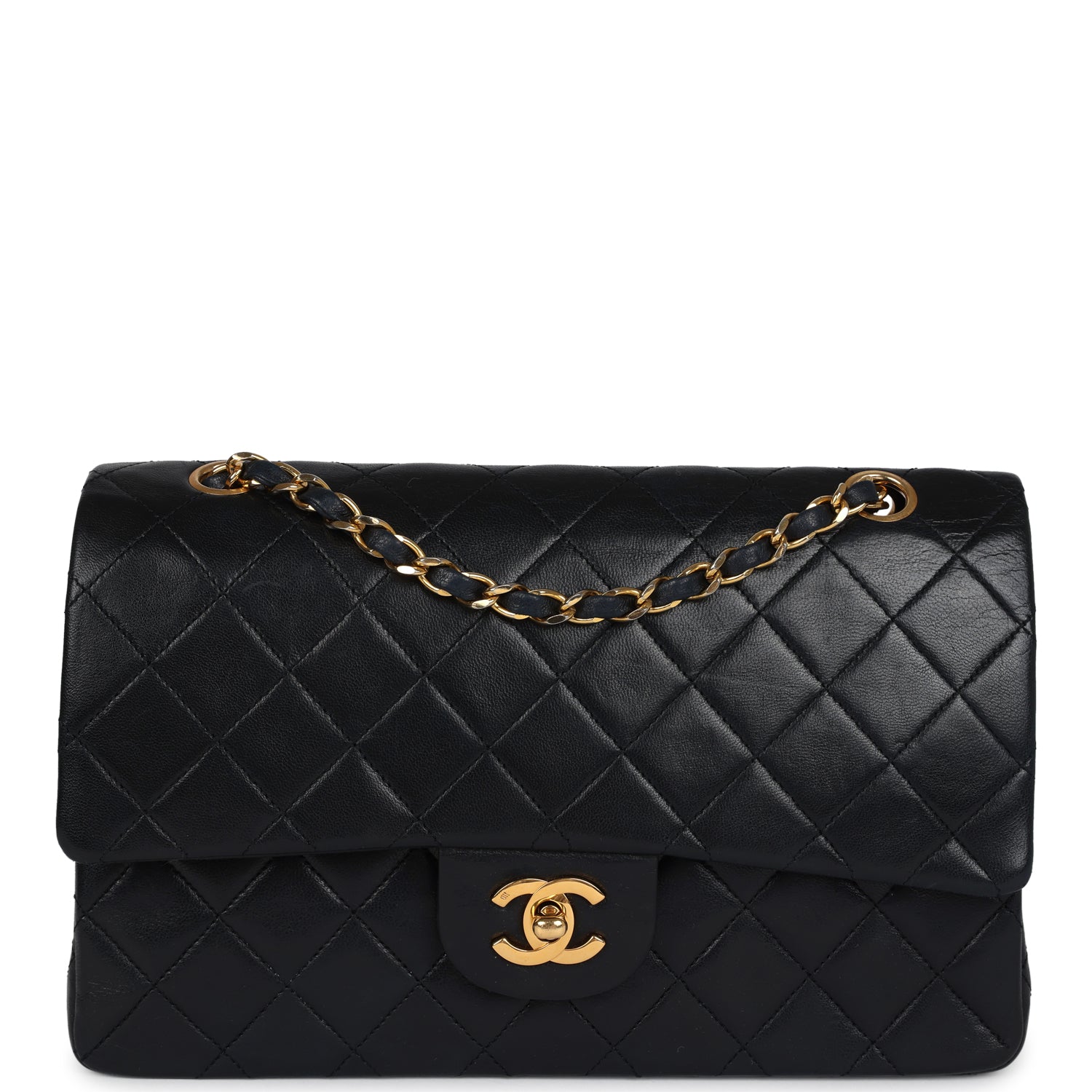 Chanel Medium Classic Double Flap Bag Black Lambskin Gold Hardware 5
