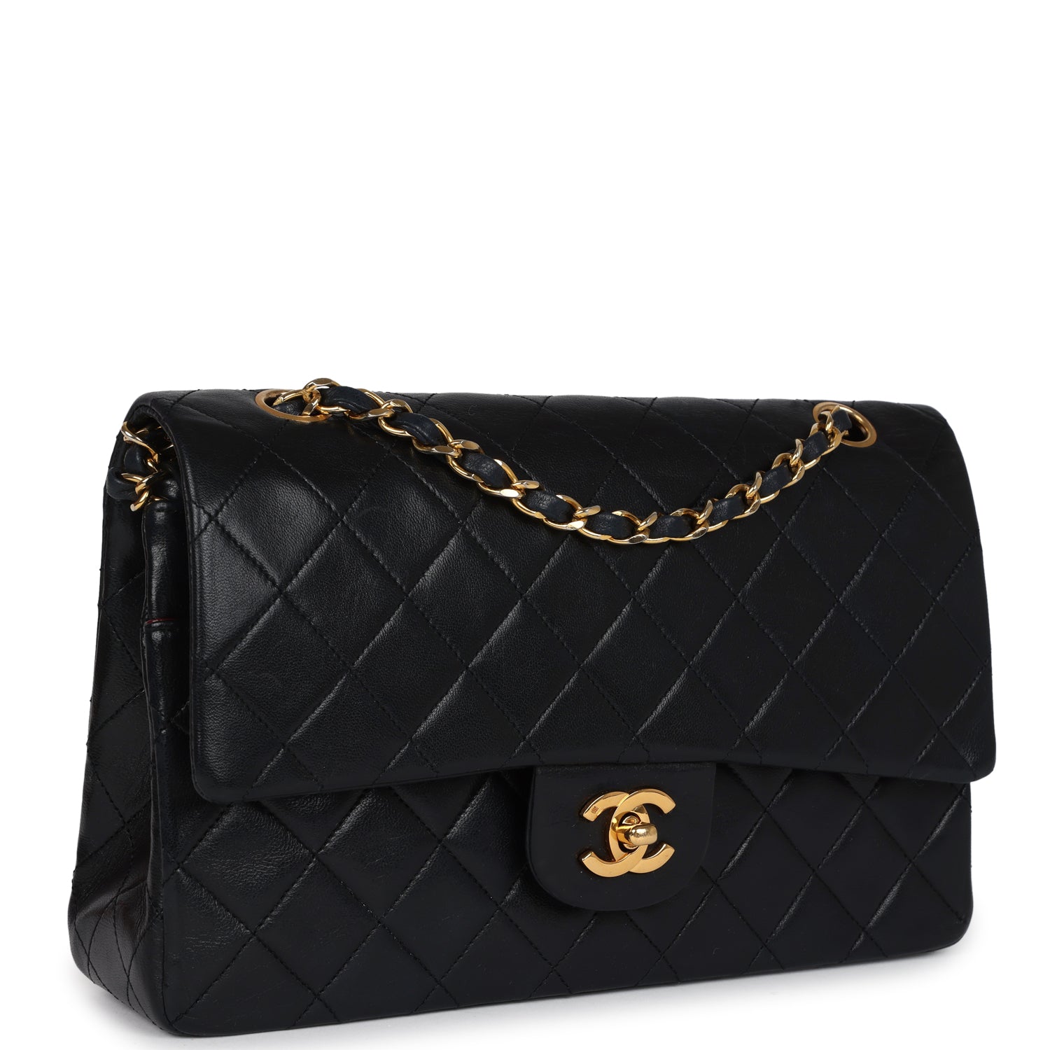 Chanel Medium Classic Double Flap Bag Black Lambskin Gold Hardware 5