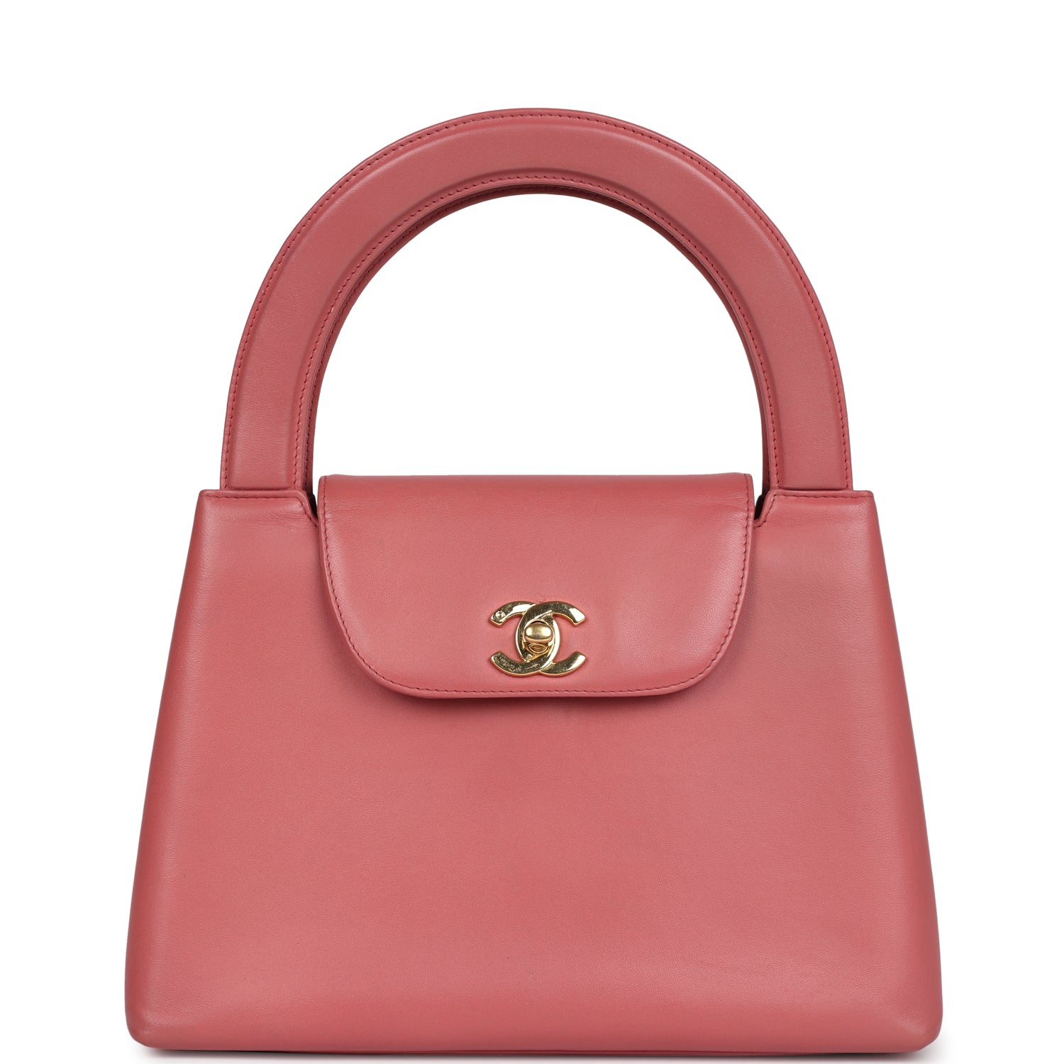   Chanel Large Kelly Pink Lambskin Gold Hardware