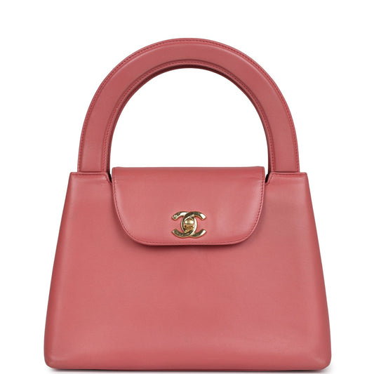   Chanel Large Kelly Pink Lambskin Gold Hardware