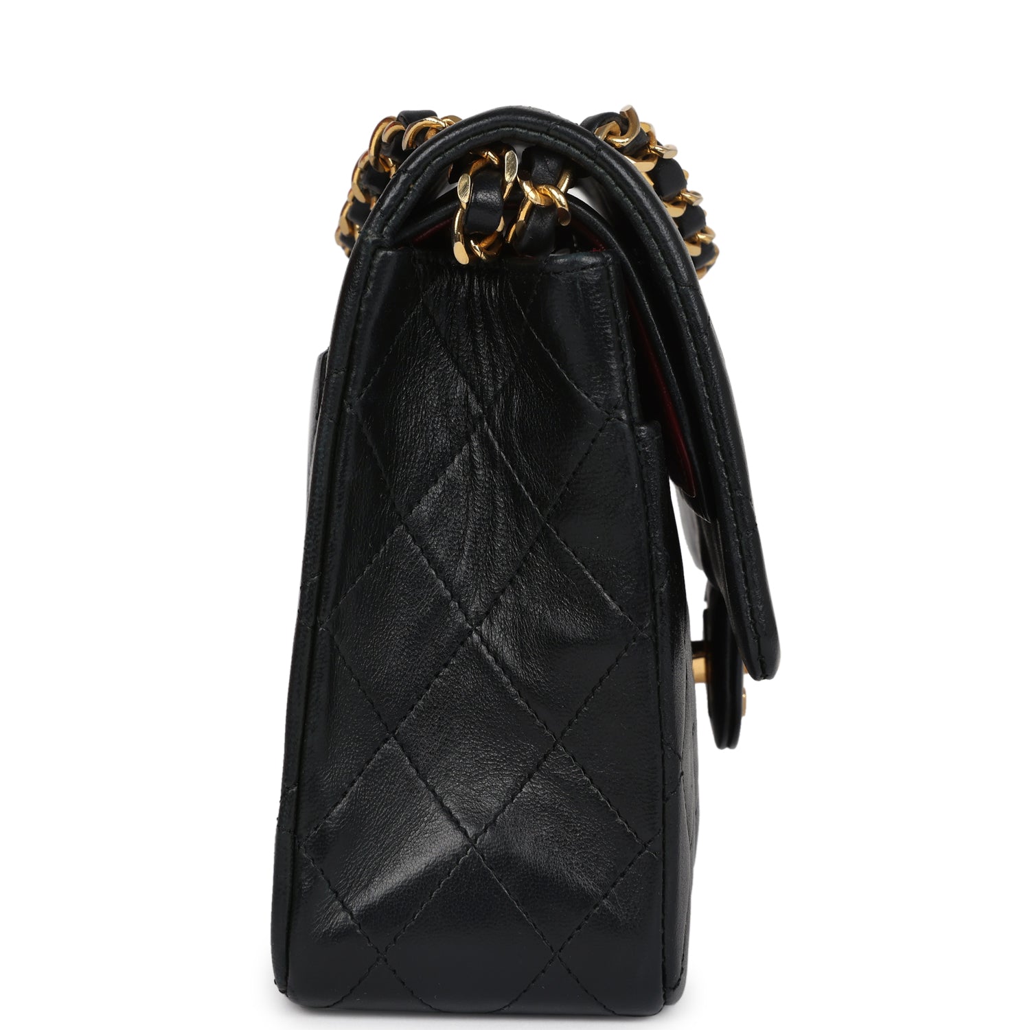 Chanel Medium Classic Double Flap Bag Black Lambskin Gold Hardware 6