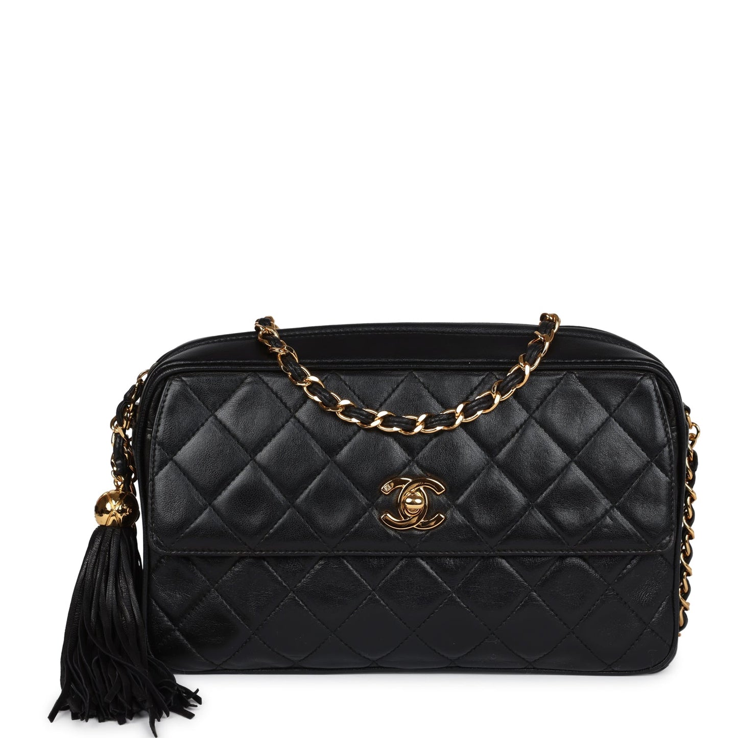 Chanel Medium Pocket Camera Bag Black Lambskin Gold Hardware