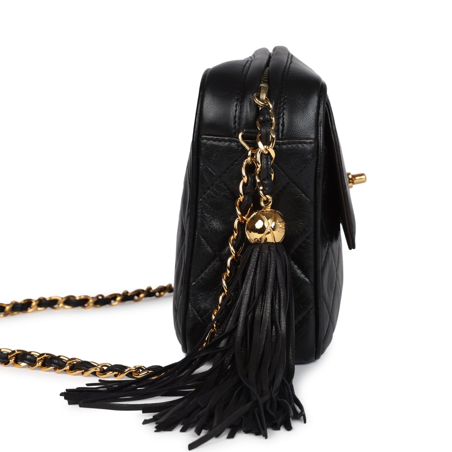 Chanel Medium Pocket Camera Bag Black Lambskin Gold Hardware