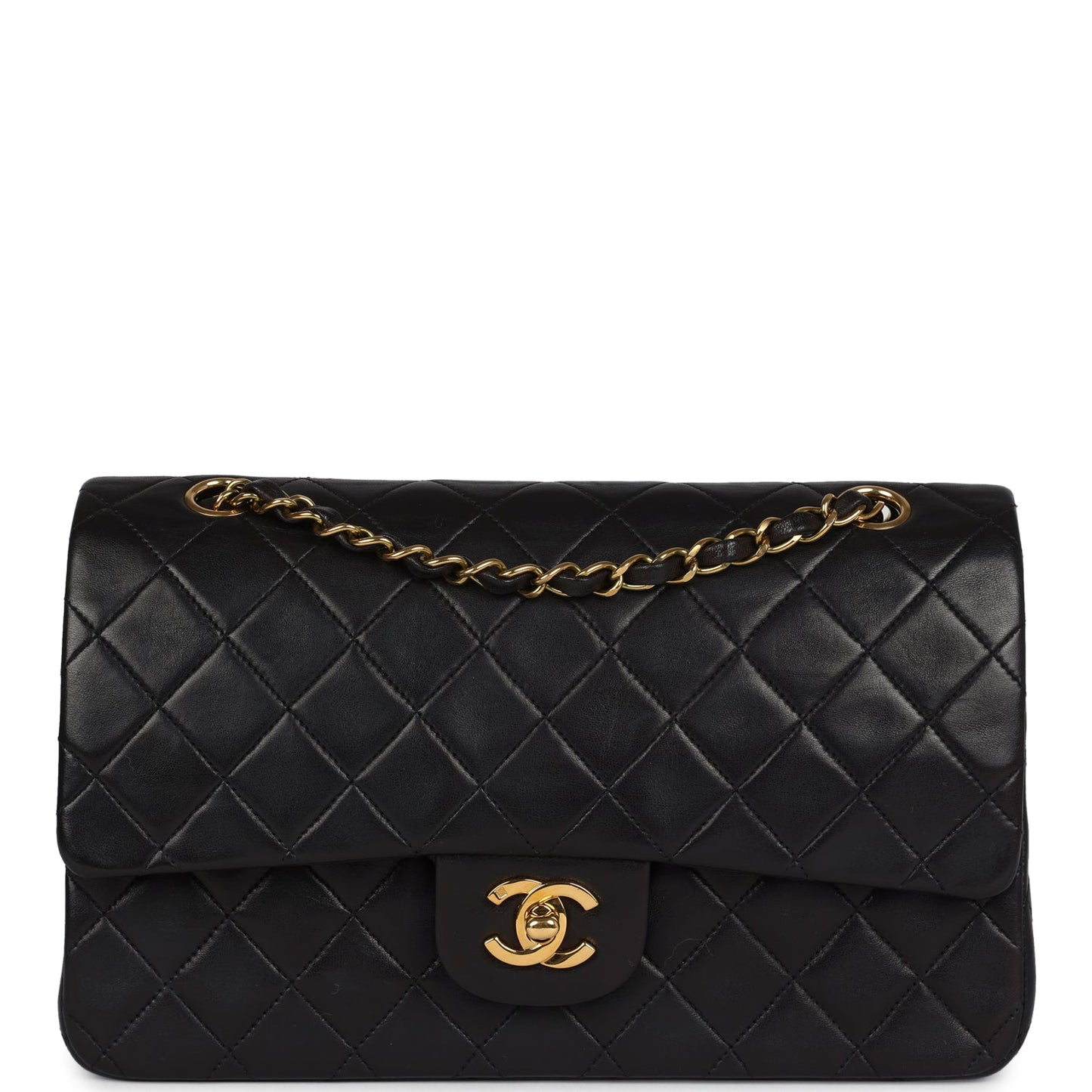 Chanel Medium Classic Double Flap Bag Black Lambskin Gold Hardware 8