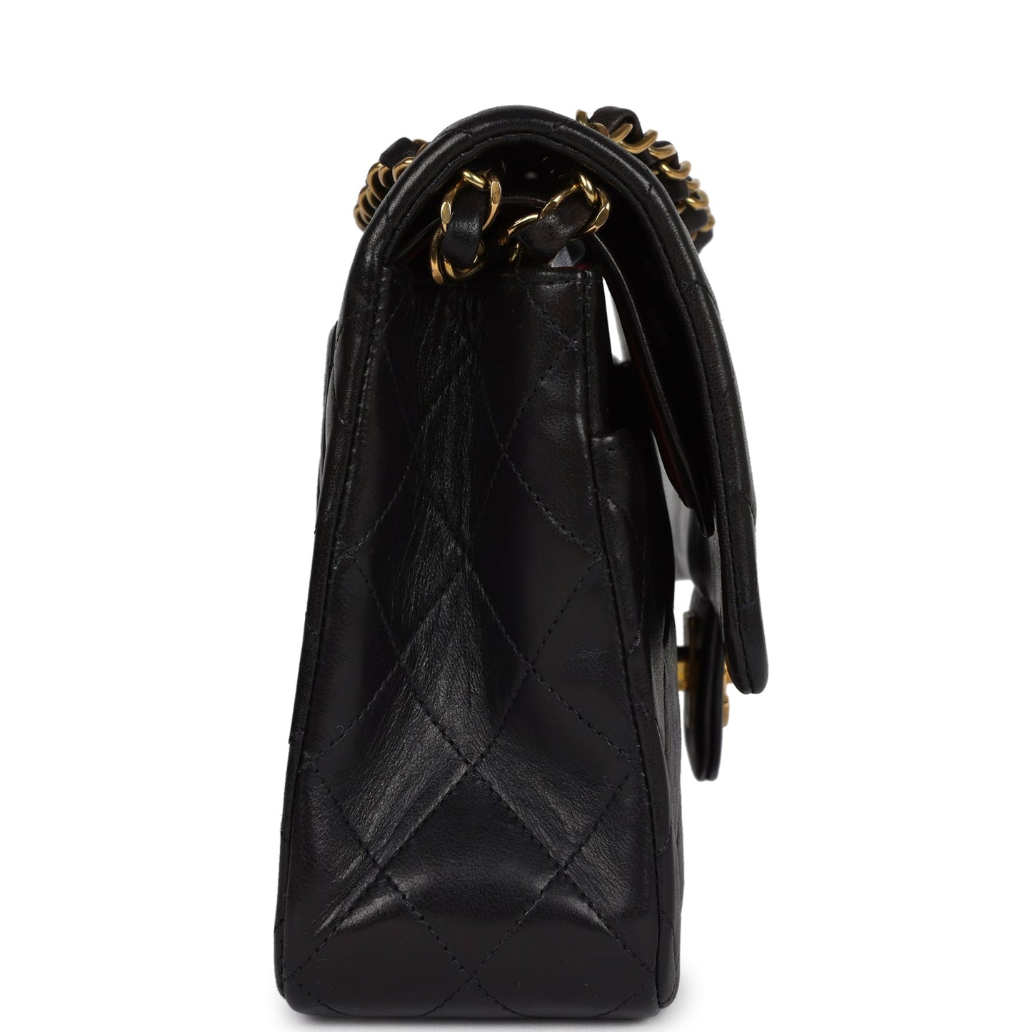 Chanel Medium Classic Double Flap Bag Black Lambskin Gold Hardware 8