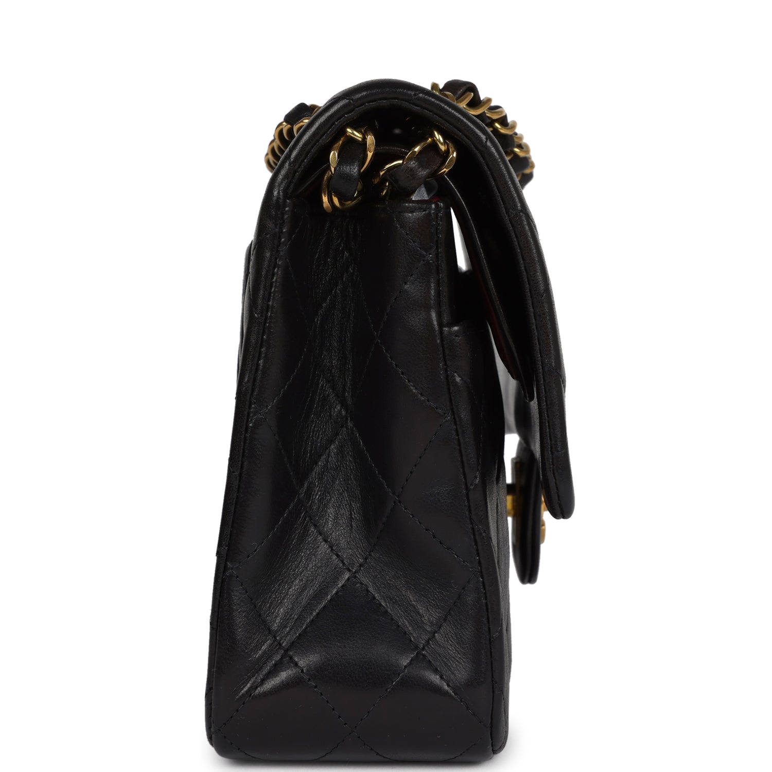 Chanel Medium Classic Double Flap Bag Black Lambskin Gold Hardware 8
