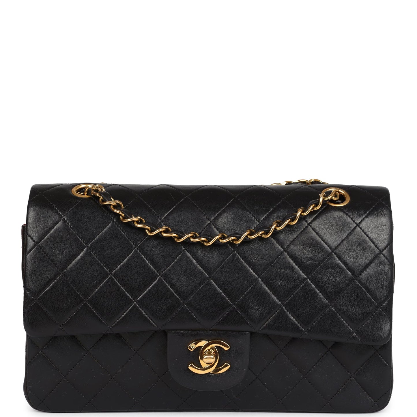 Chanel Medium Classic Double Flap Bag Black Lambskin Gold Hardware 9