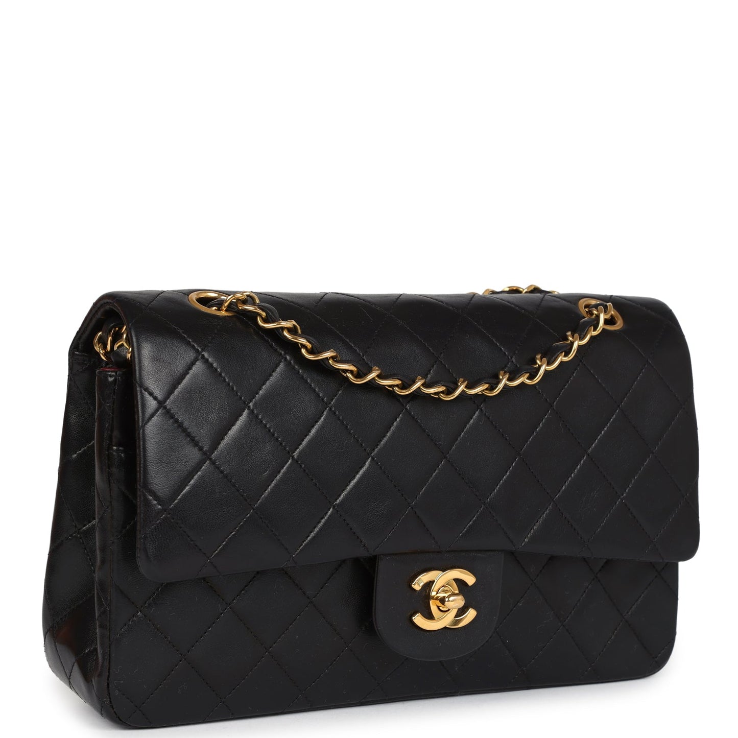 Chanel Medium Classic Double Flap Bag Black Lambskin Gold Hardware 9