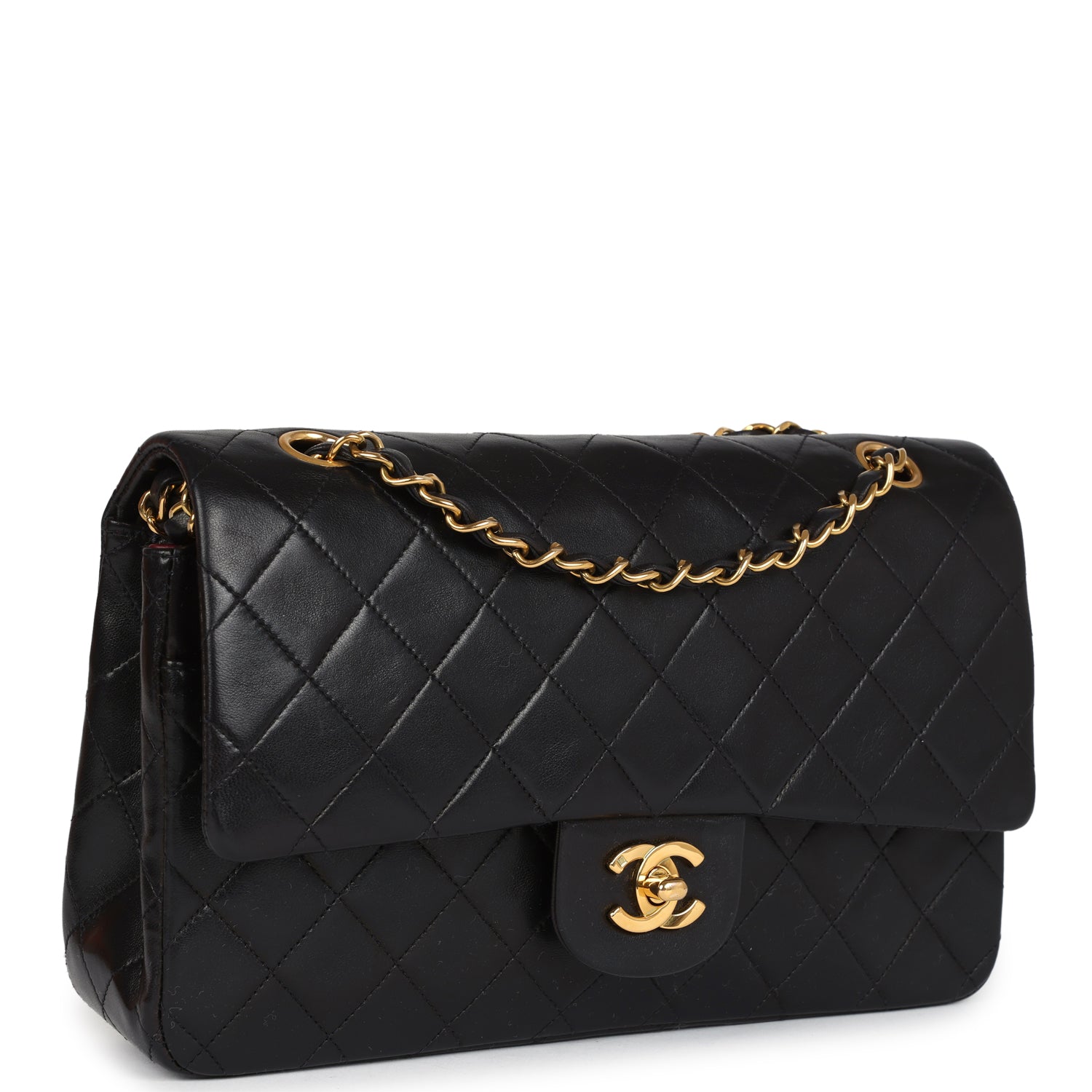 Chanel Medium Classic Double Flap Bag Black Lambskin Gold Hardware 9