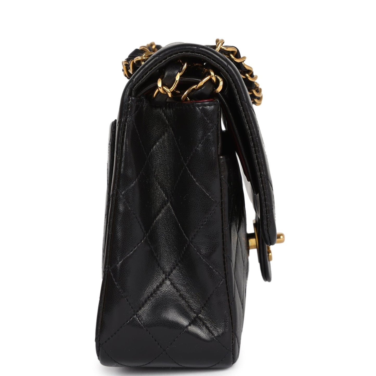 Chanel Medium Classic Double Flap Bag Black Lambskin Gold Hardware 9