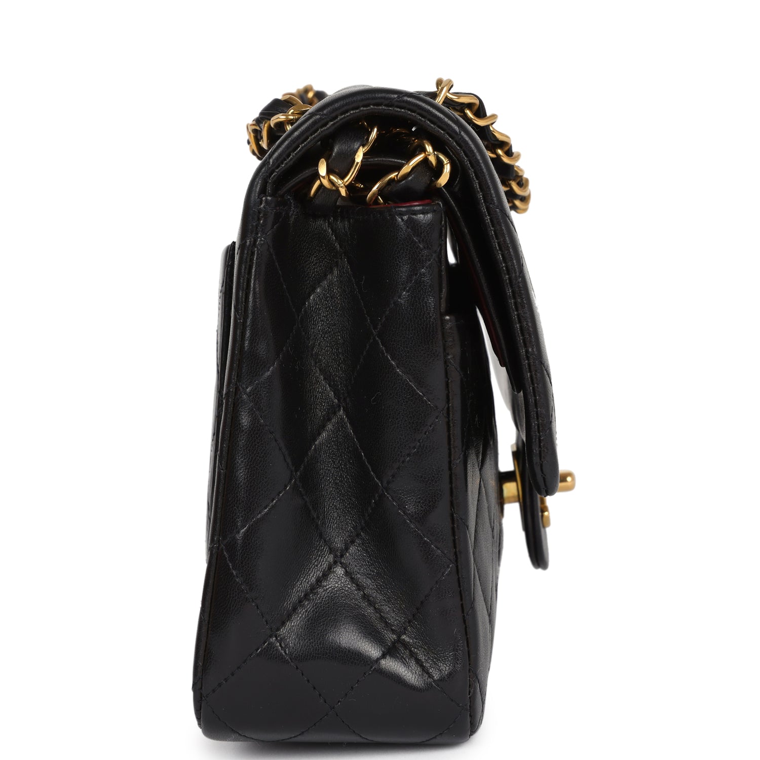 Chanel Medium Classic Double Flap Bag Black Lambskin Gold Hardware 9