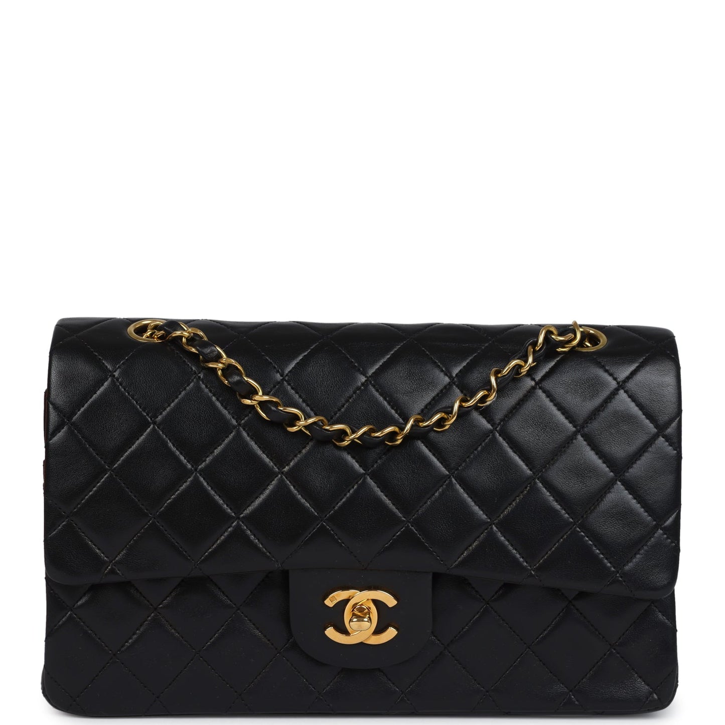 Chanel Medium Classic Double Flap Bag Black Lambskin Gold Hardware 10