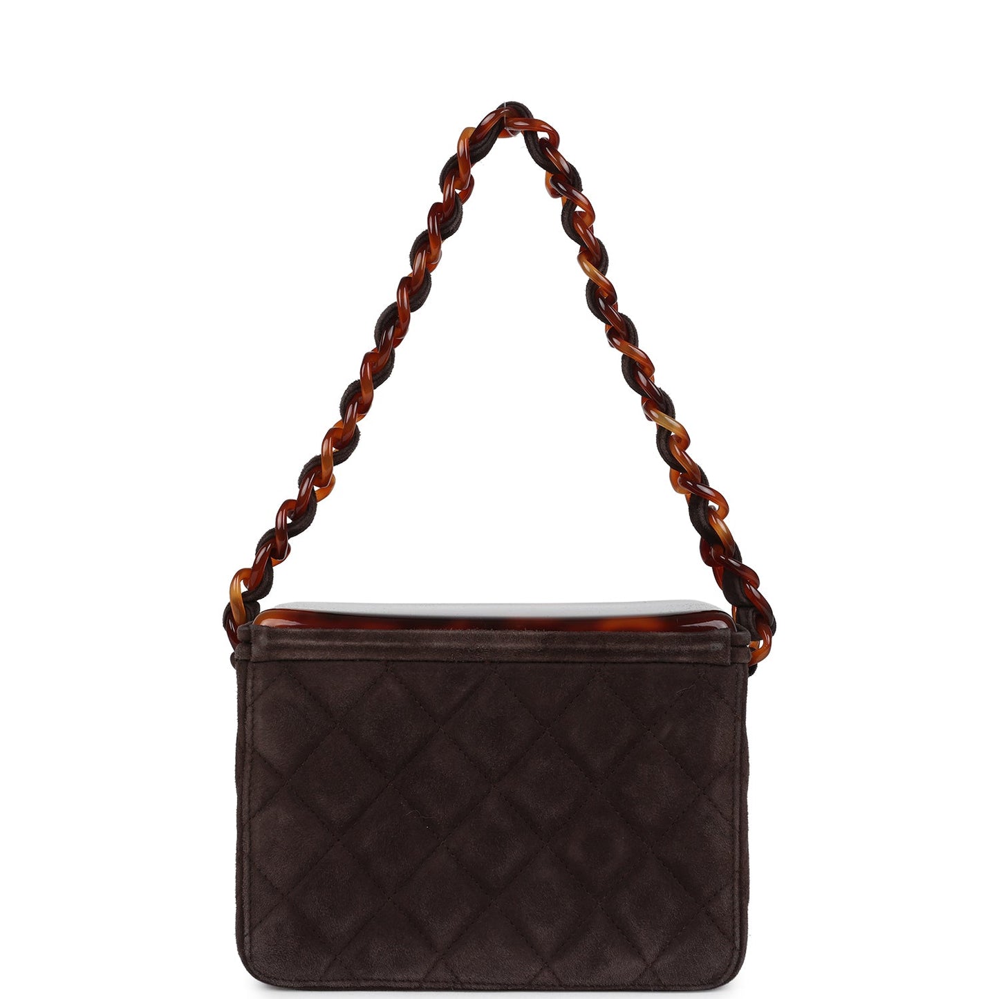   Chanel Vanity Box Bag Brown Suede and Tortoiseshell Bakelite Hardware