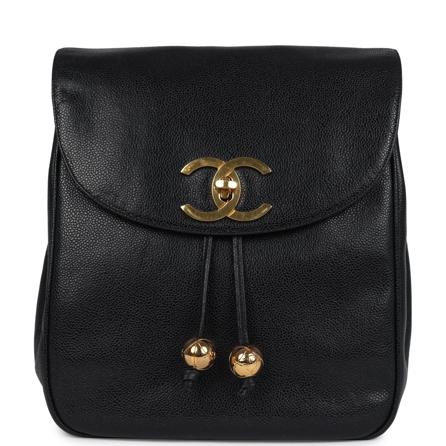   Chanel Medium CC Backpack Black Caviar Gold Hardware