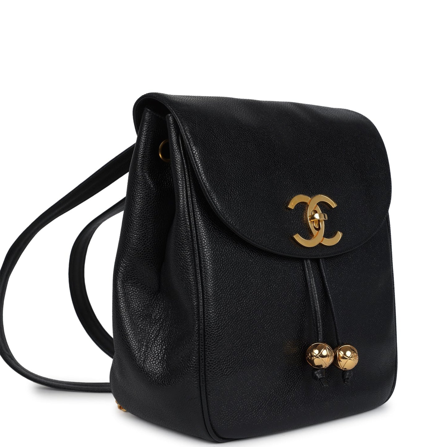  Chanel Medium CC Backpack Black Caviar Gold Hardware