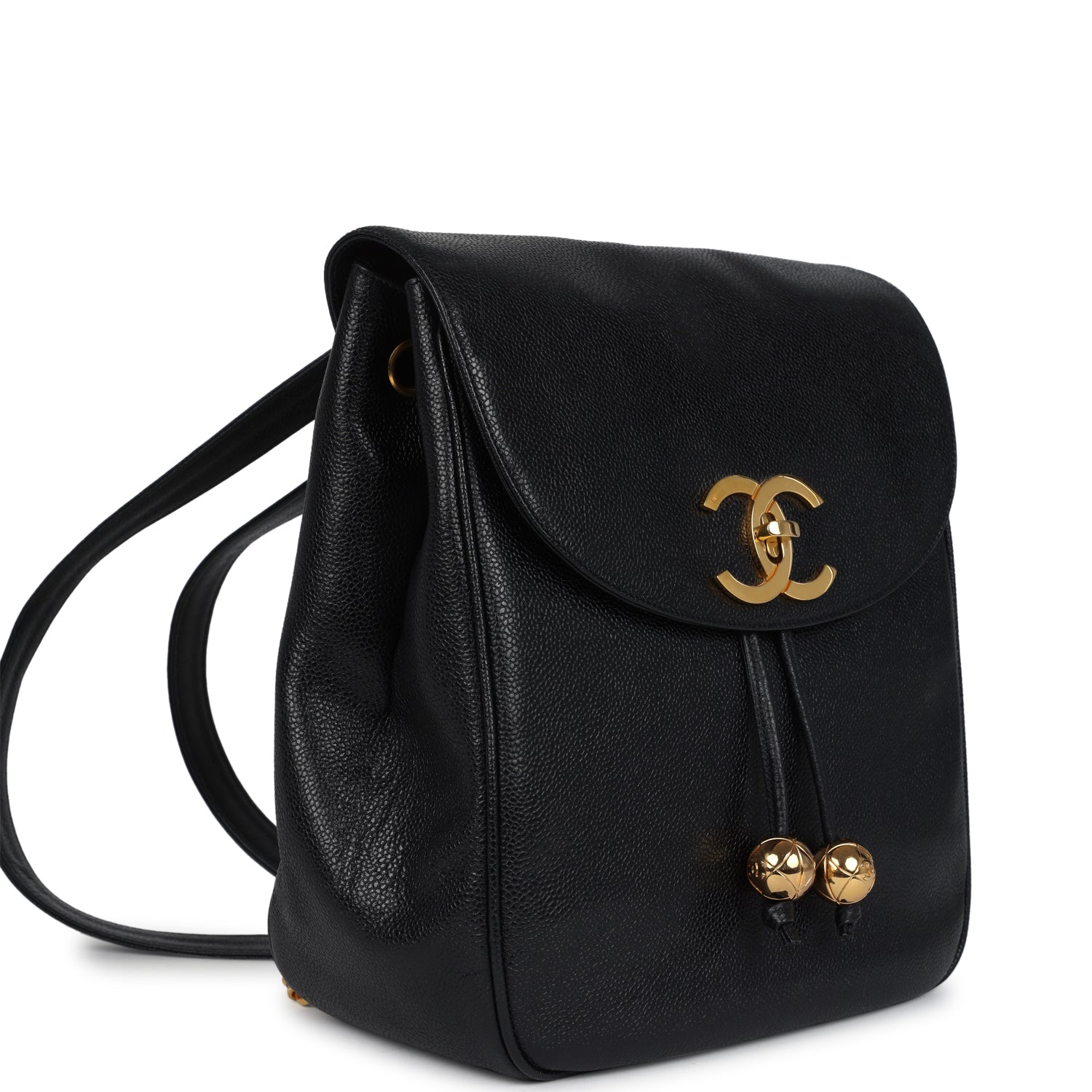   Chanel Medium CC Backpack Black Caviar Gold Hardware